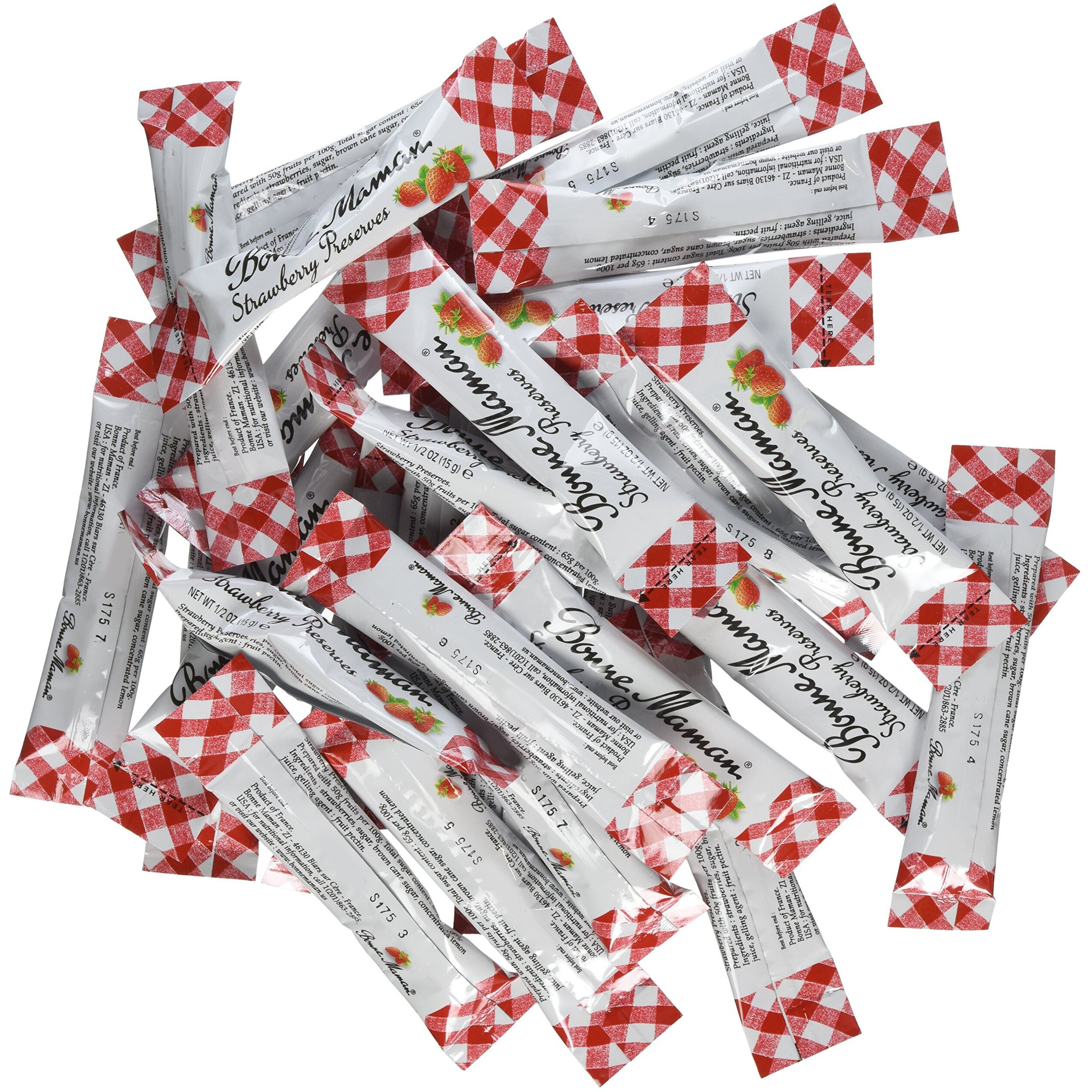 Bonne Maman Strawberry Preserve Packets - 0.5 Ounce X 100 Pcs - Kosher