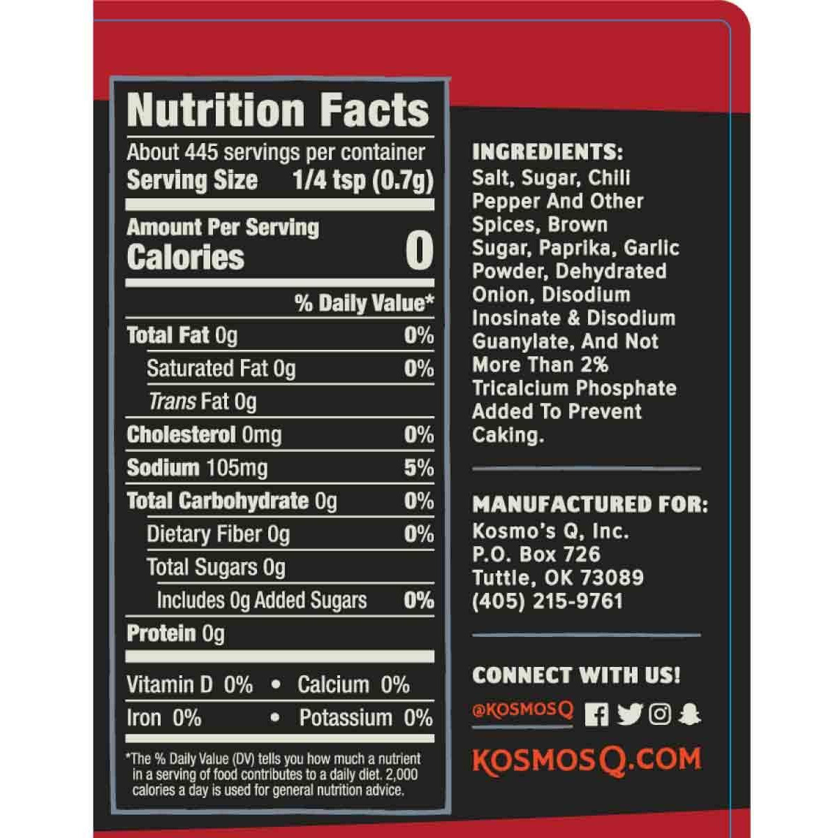 Kosmos Q Dirty Bird Hot Bbq Dry Rub, 16 Oz