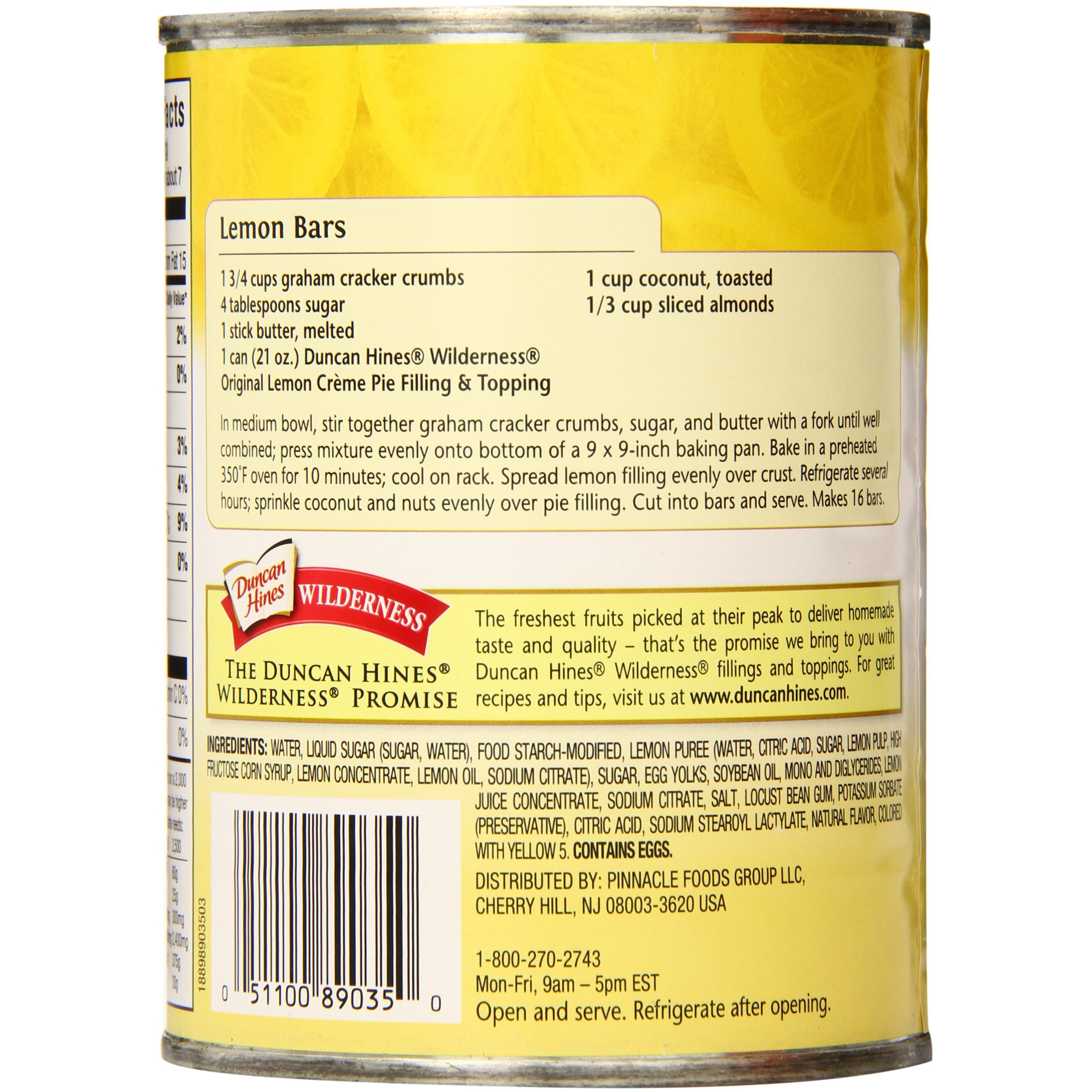 Duncan Hines Wilderness Pie Filling & Topping, Lemon Creme, 21 Ounce (Pack Of 8)