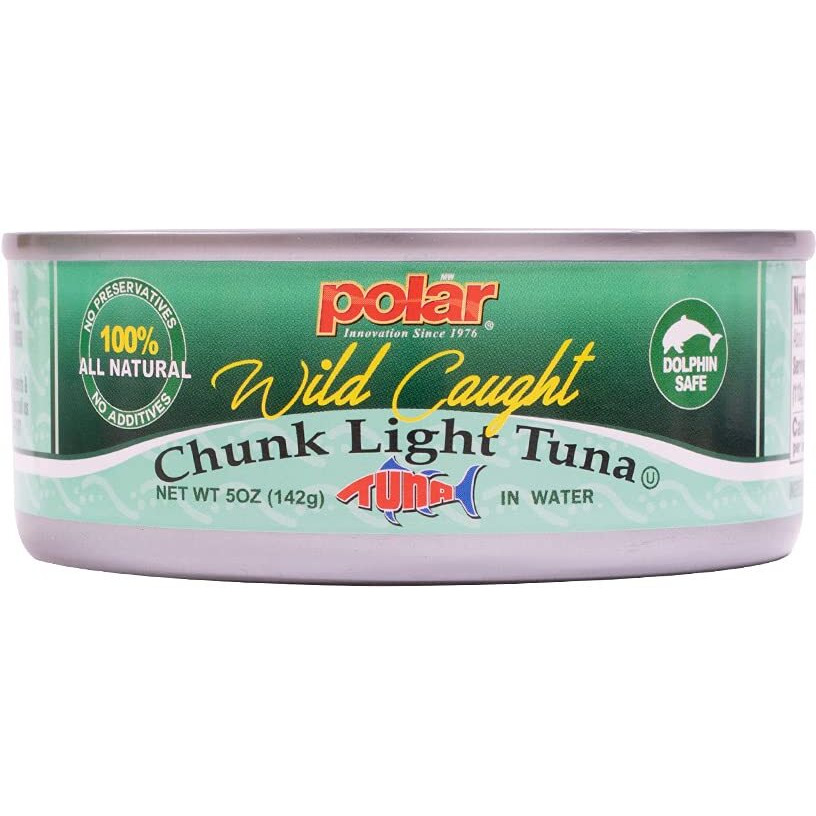 Mw Polar All Natural Chunk Light Tuna In Water, Wild Caught, Sustainable Fishing, Dolphin Safe, Tender, No Preservatives/Residue, Glutenfree, Lean Protein, Kosher, On The Go Meal, 5Oz (Pack Of 48)
