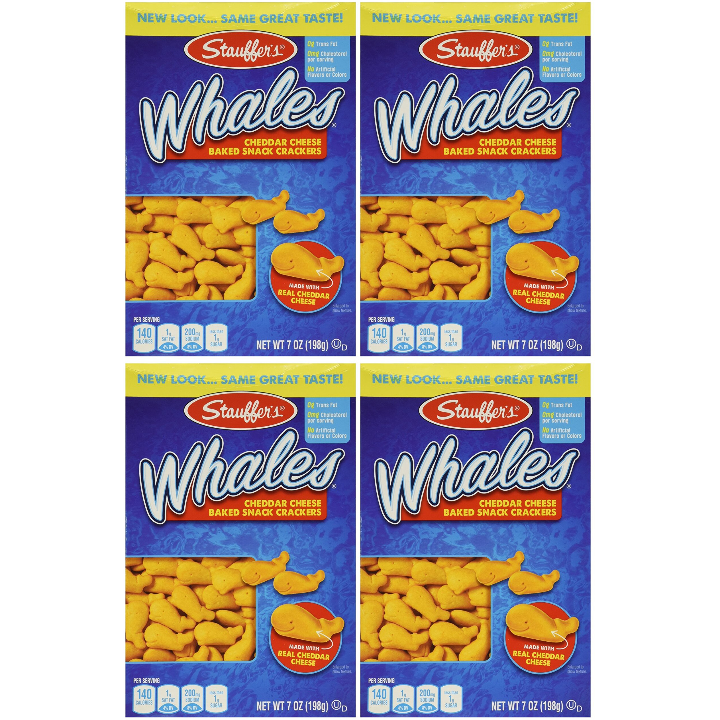 Stauffer's, Whales, Baked Cheddar Snack Crackers, 7Oz Box (Pack Of 4)