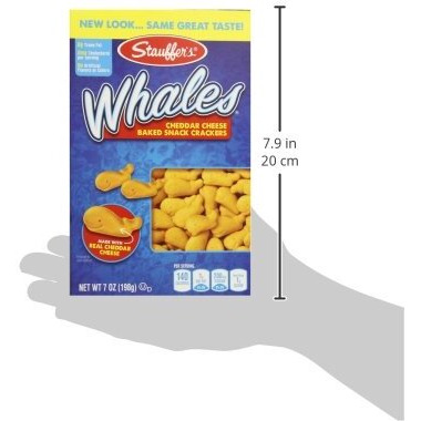 Stauffer's, Whales, Baked Cheddar Snack Crackers, 7Oz Box (Pack Of 4)