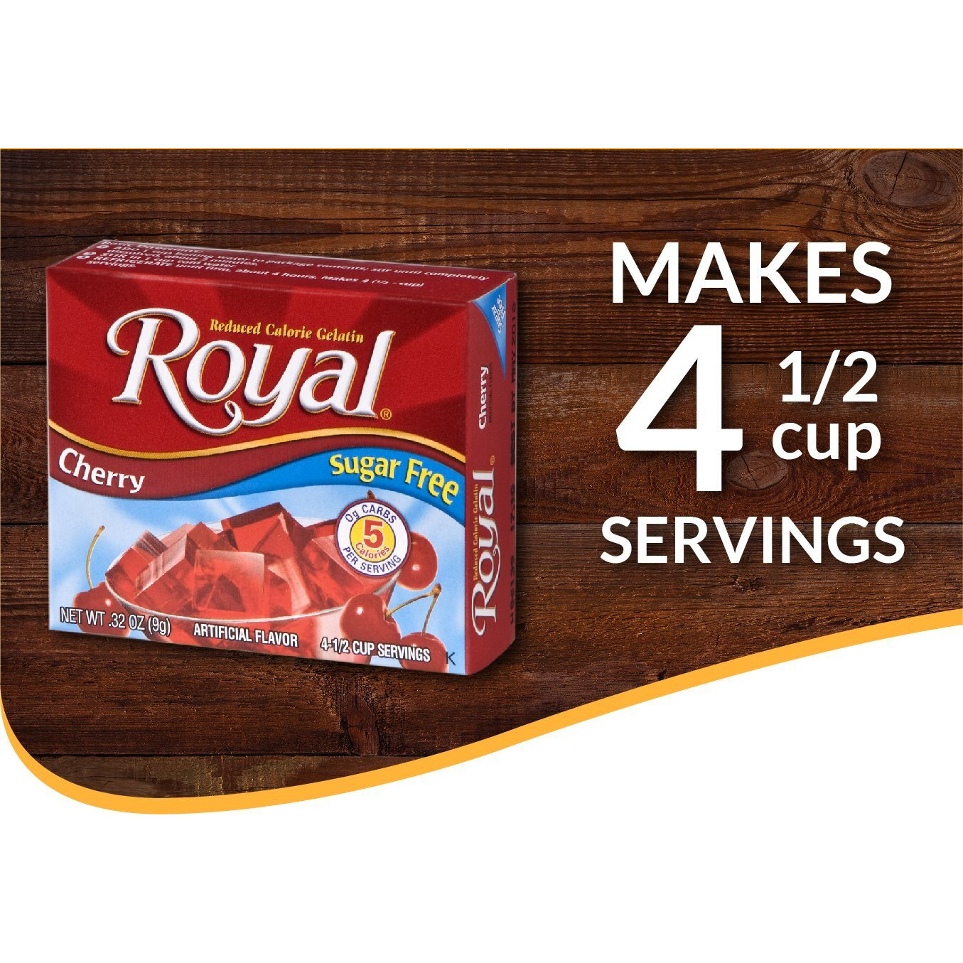 Royal Cherry Gelatin Dessert Mix, Sugar Free And Carb Free (12 - .32Oz Boxes)