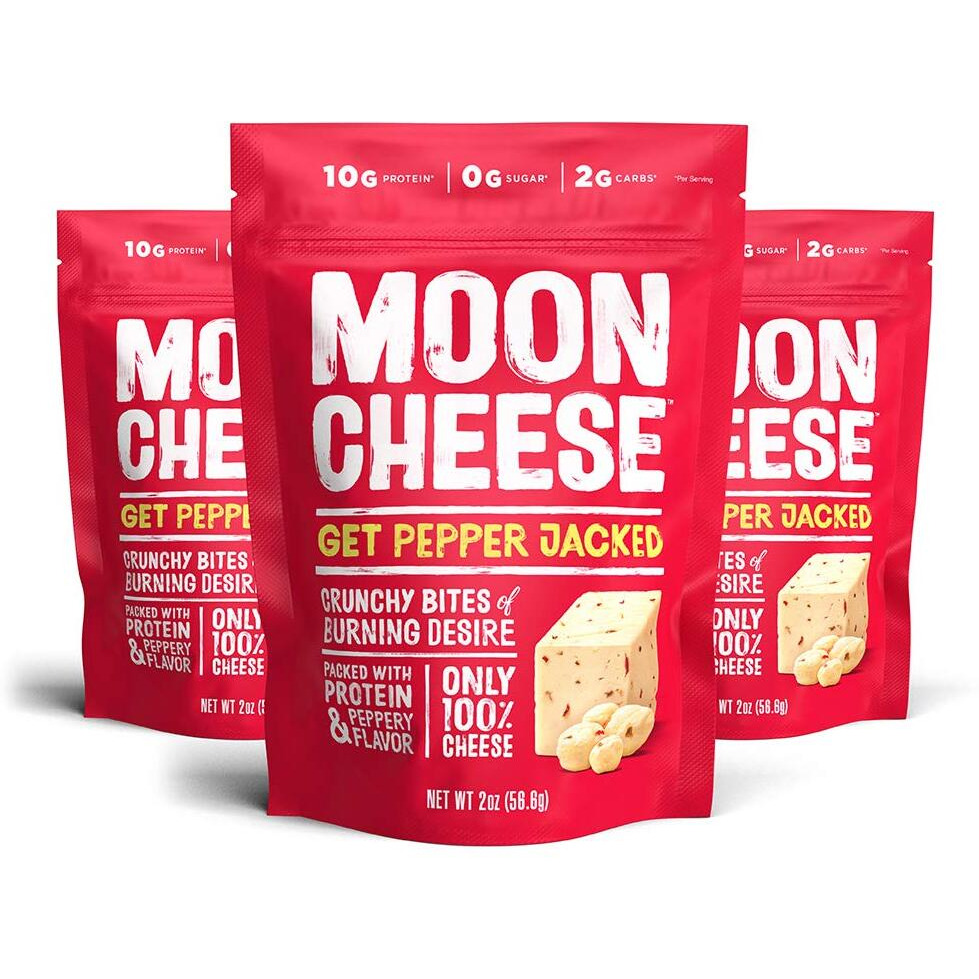 Moon Cheese Bites, Get Pepper Jacked, 2-Ounce 3-Pack, 100% Real Cheese Snack, Protein, Keto, After-School Or Lunch Snack