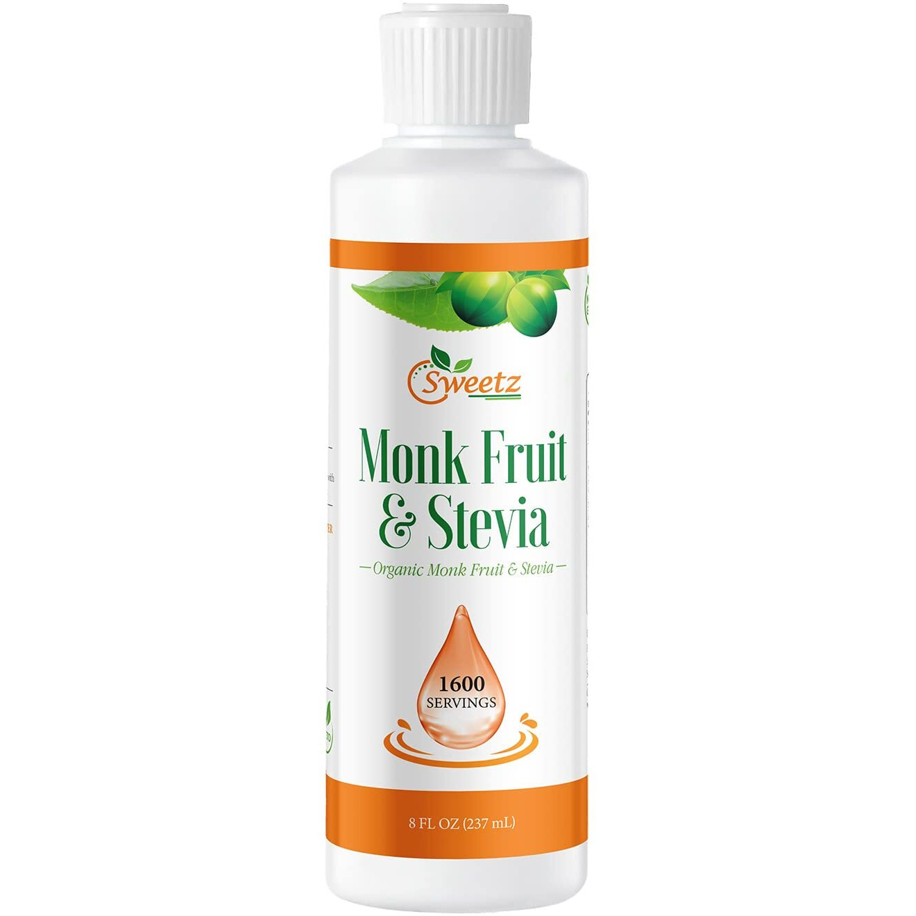 G-Sweetz Monk Fruit & Stevia Liquid Sweetener Drops - Natural Sweeteners & Sugar Alternatives - Delicious Blend With No Bitter Aftertaste - Concentrated Sweetener Liquid Drops Extract - 8 Fl Oz (1600 Servings)