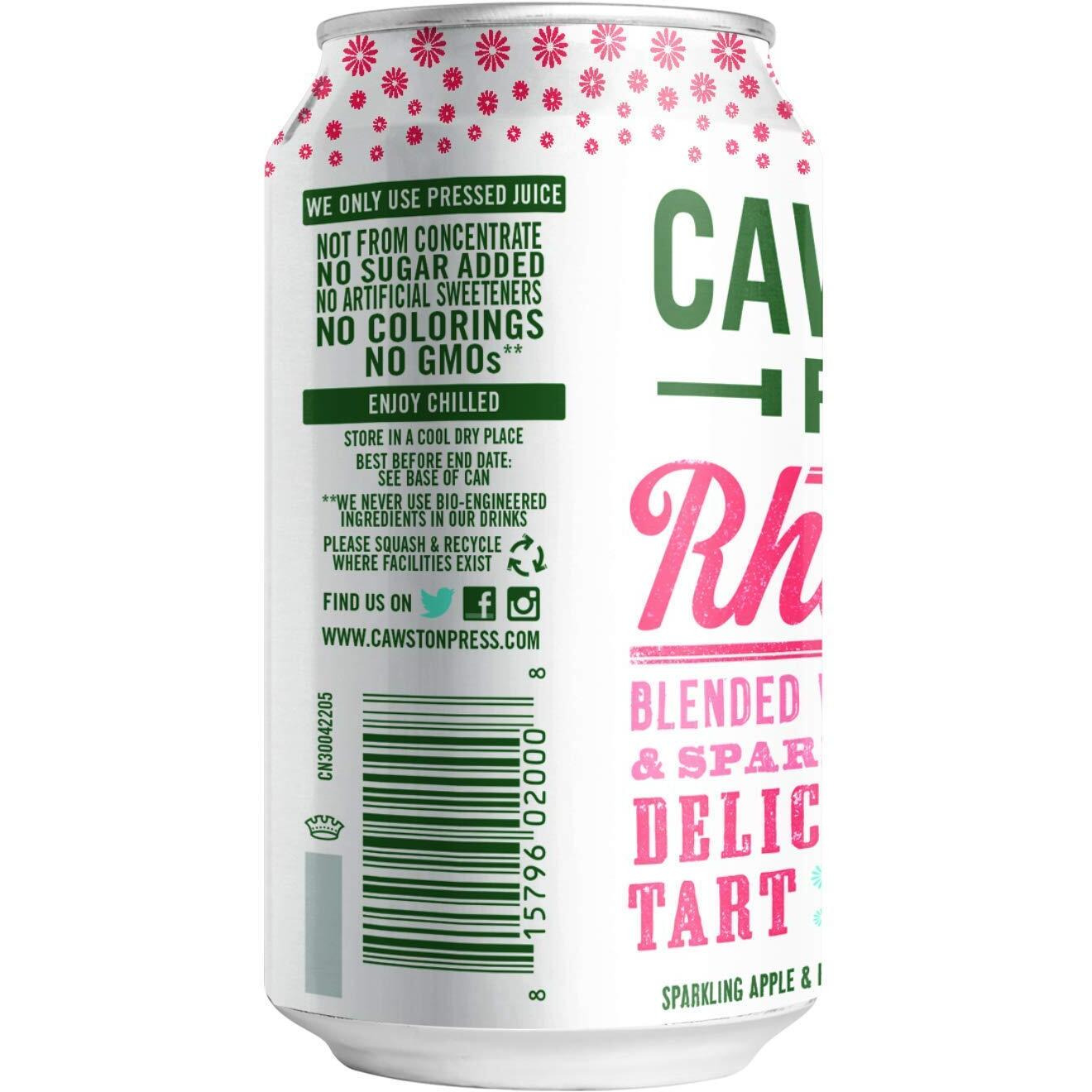 Cawston Press Sparkling Rhubarb & Apple Juice, 11.15 Ounce Cans (Pack Of 24)