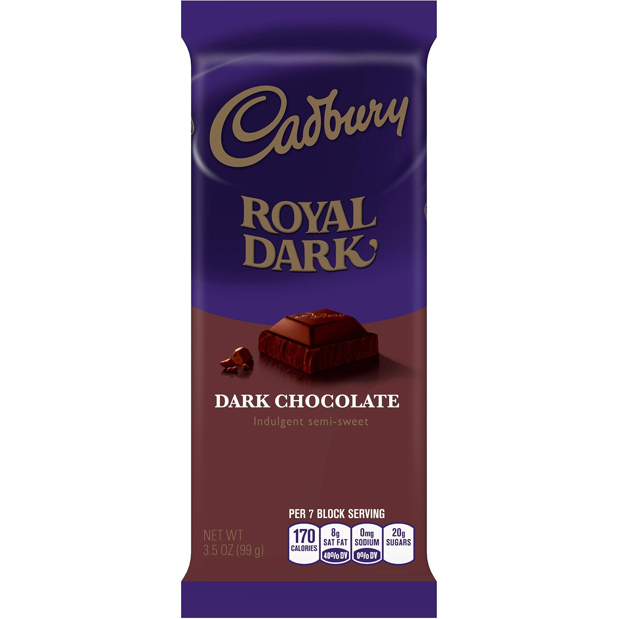 Cadbury Royal Dark Dark Chocolate Candy Bars, 3.5 Oz (14 Count)