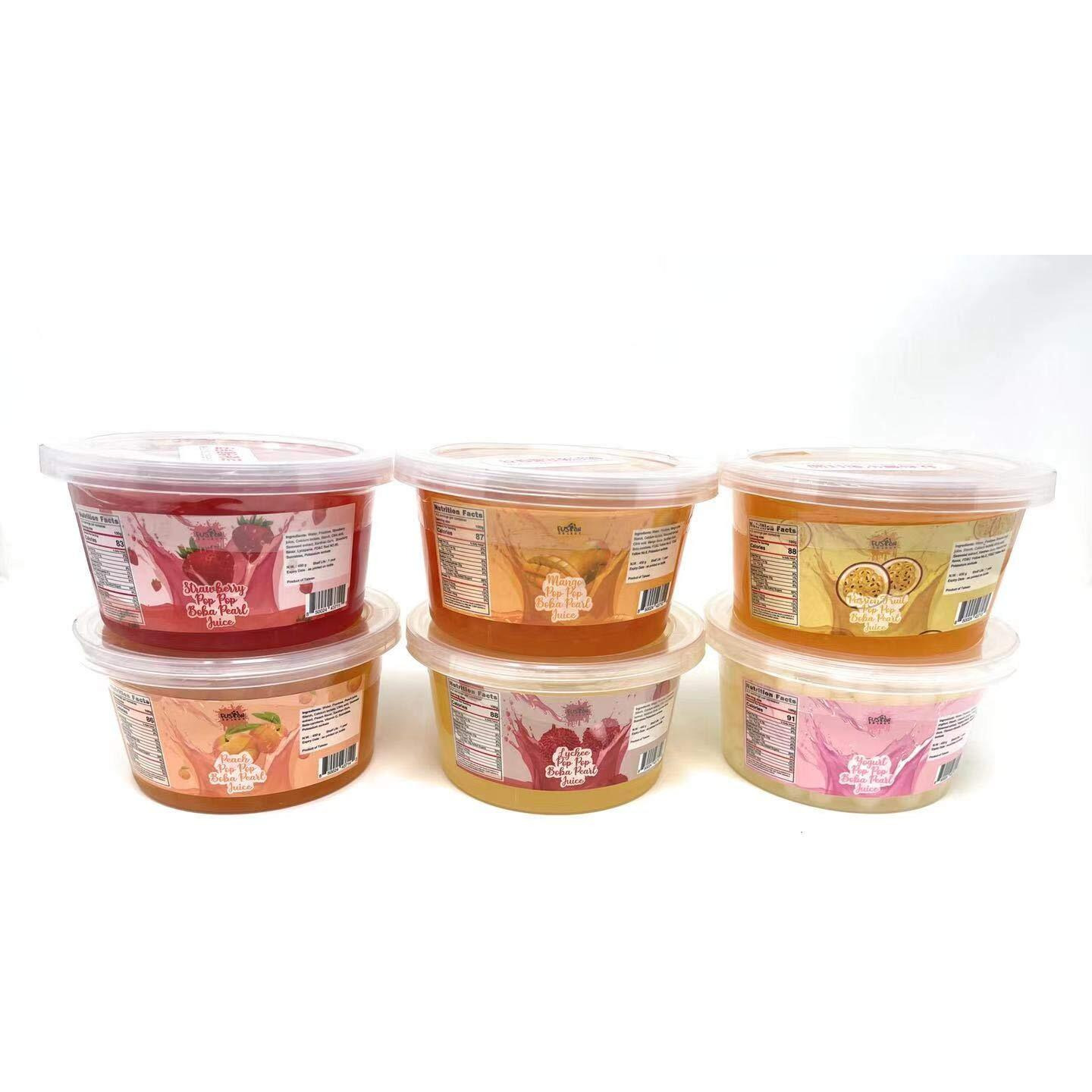 Fusion Select 6 Variety Flavors Bursting Bobaz Popping Bobaz Pearls - Fruit Tea Snack Toppings