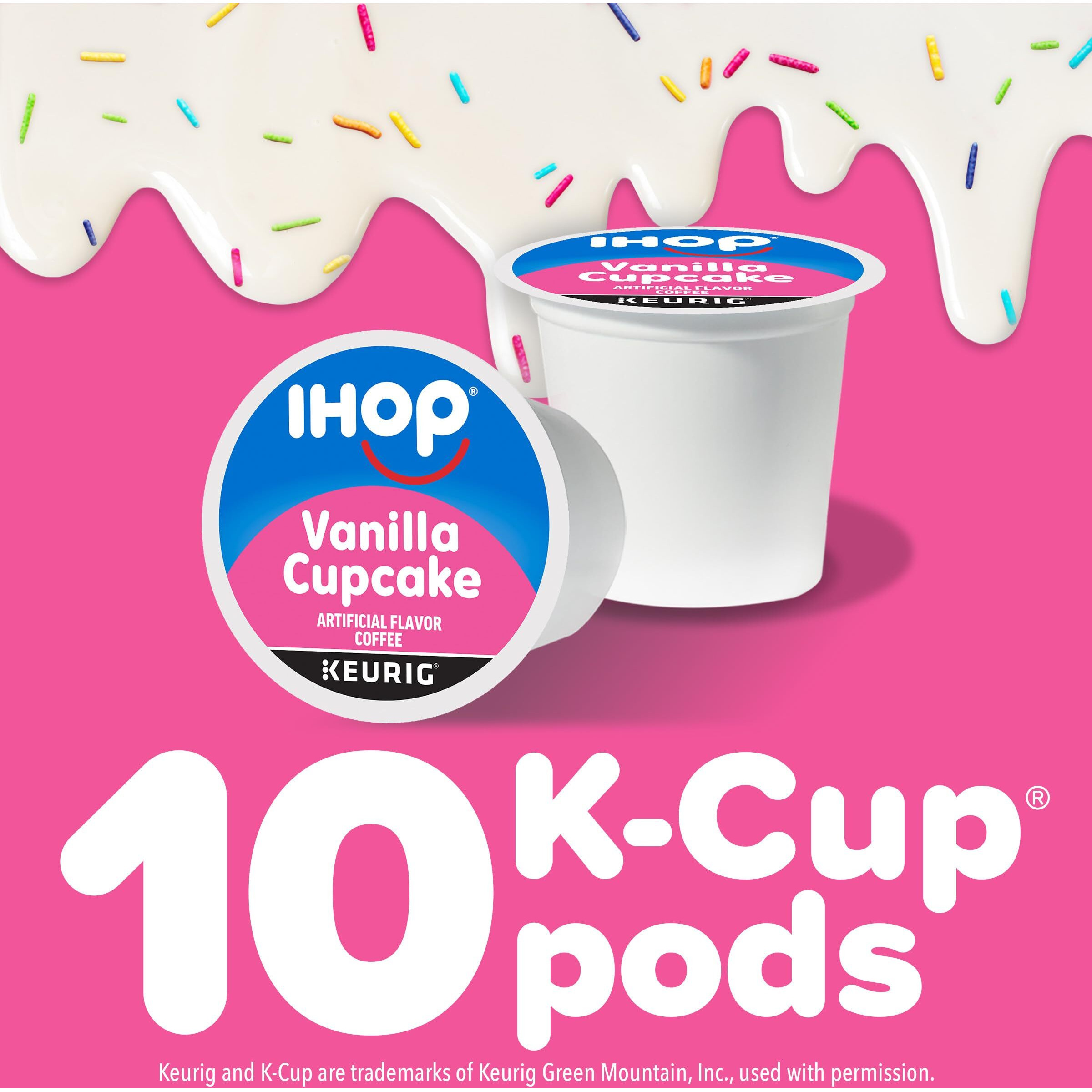 Ihop Vanilla Cupcake Artificially Flavored Keurig K-Cup Coffee Pods, 10 Ct Box