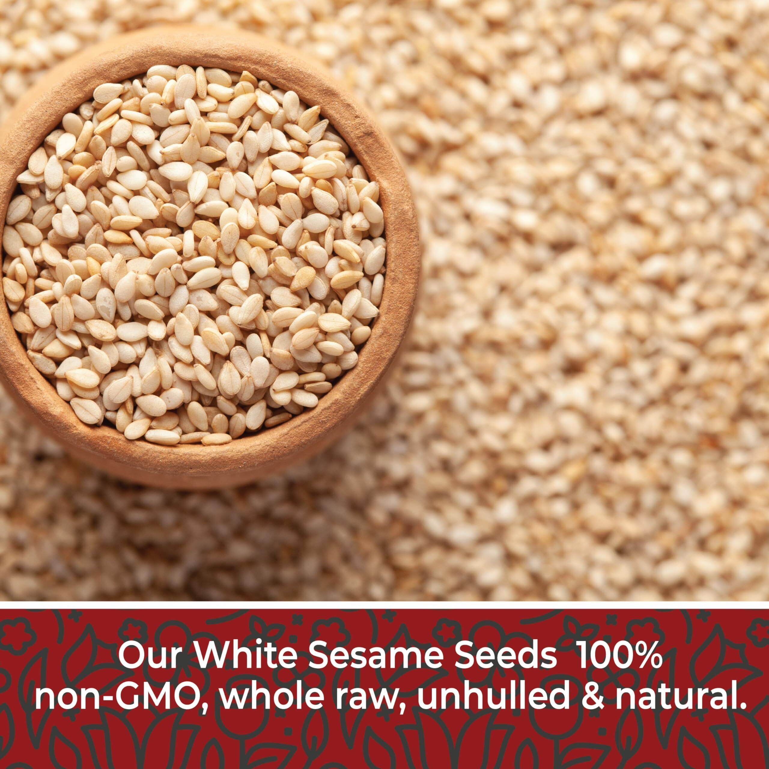 Sesame Seeds Bulk 2Lbs - White Raw Sesame Seeds For Baking - Unhulled Sesame Seeds Bulk - Keto Friendly - Non Gmo Seeds - Gluten Free - Grown In Usa 32Oz