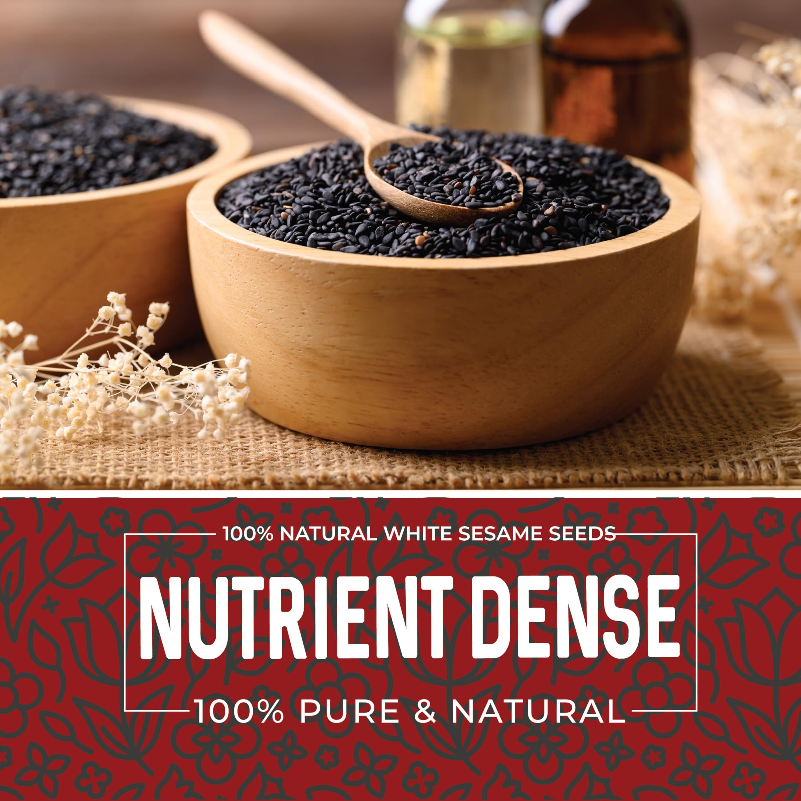 Sesame Seeds Bulk 2Lbs - White Raw Sesame Seeds For Baking - Unhulled Sesame Seeds Bulk - Keto Friendly - Non Gmo Seeds - Gluten Free - Grown In Usa 32Oz