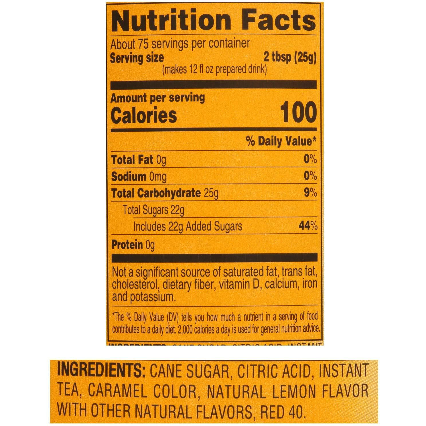 4C Powdered Drink Mix Cannisters, Lemon Tea, 28 Quarts, Family Sized Cannister, Thirst Quenching & Refreshing Flavors (Lemon Iced Tea, 4.13 Pound (Pack Of 3))