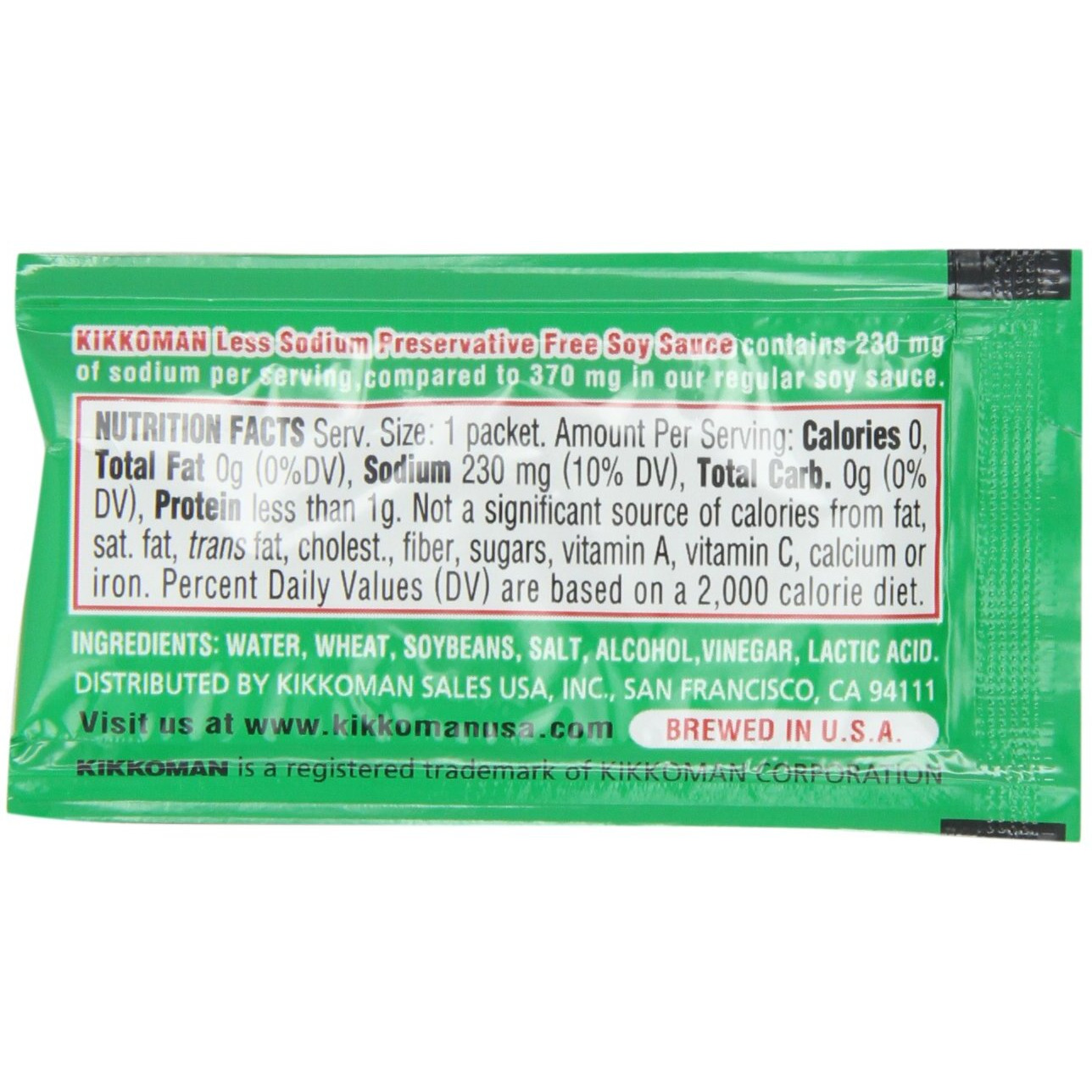 Kikkoman Less Sodium Soy Sauce Packets, 0.2 Fl Oz (Pack Of 200)