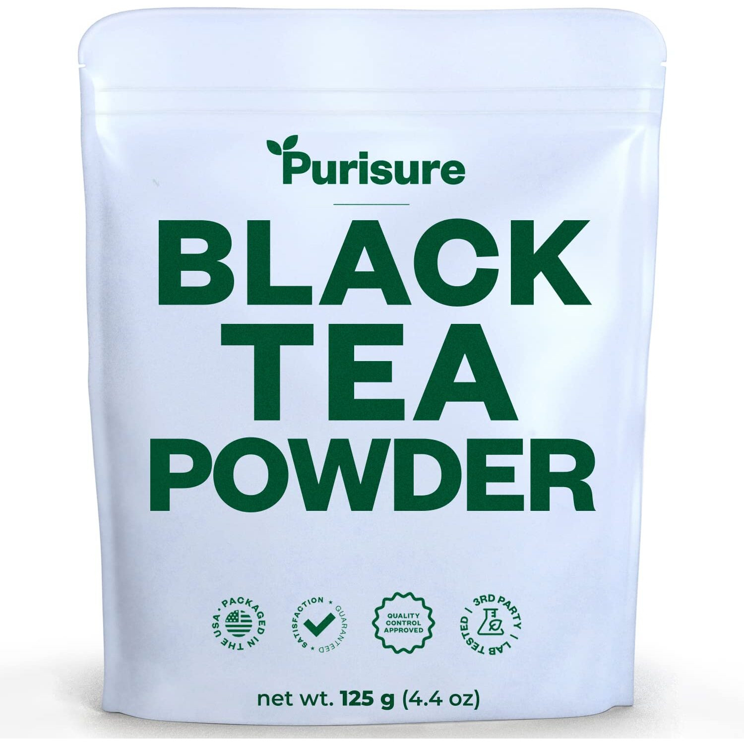 Purisure Instant Black Tea Powder, 125G, Pure Formula, Quick Dissolve For Hot/Cold Tea, Unsweetened Instant Tea Powder For Beverages, Baking, Energy & Health Boost, No Additives, Non-Gmo, 125 Servings