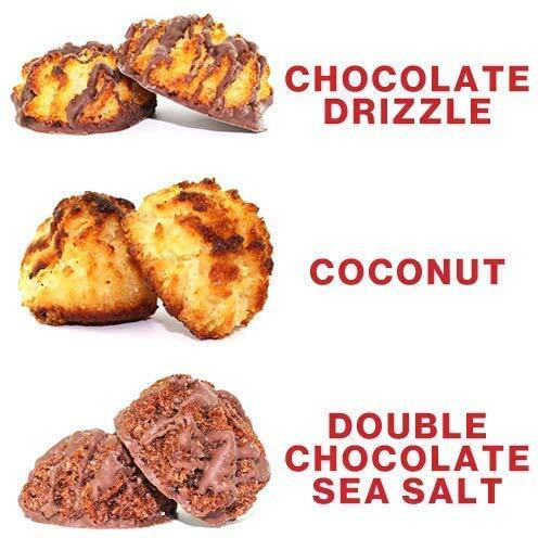Jennies Organic Coconut Macaroons Variety Pack, 5.25Oz | Coconut, Chocolate Drizzle, Double Chocolate Sea Salt | Peanut Free | Dairy Free | Individually Wrapped