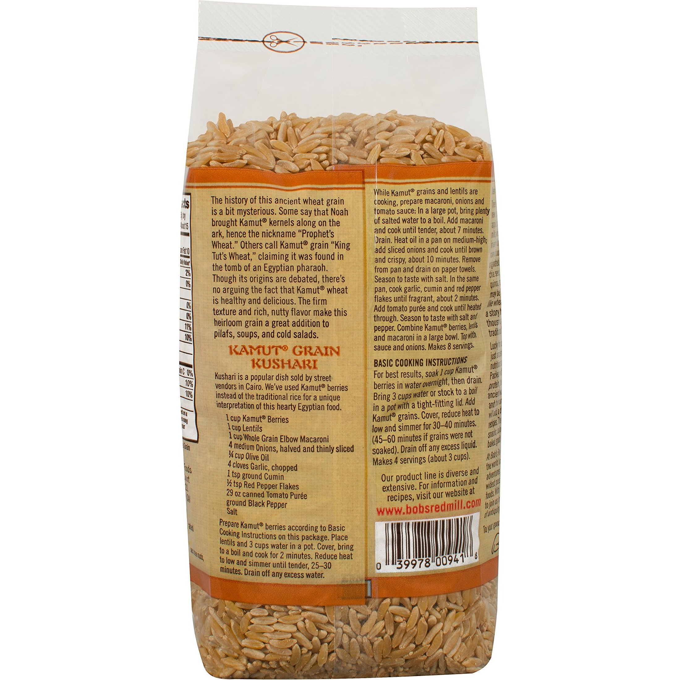 Bob's Red Mill Organic Kamut Khorasan Berries, 24 Oz (4 Pack)