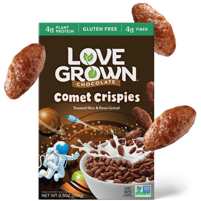 Love Grown Chocolate Comet Crispies Cereal, 9.5Oz, Pack Of 6