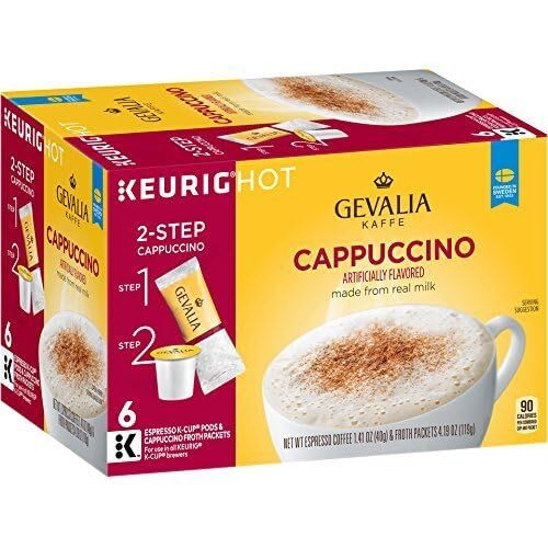 Gevalia Cappuccino Keurig K Cup Pods With Froth Packets 5.98Oz (24 Count, 4 Boxes Of 6) (4)