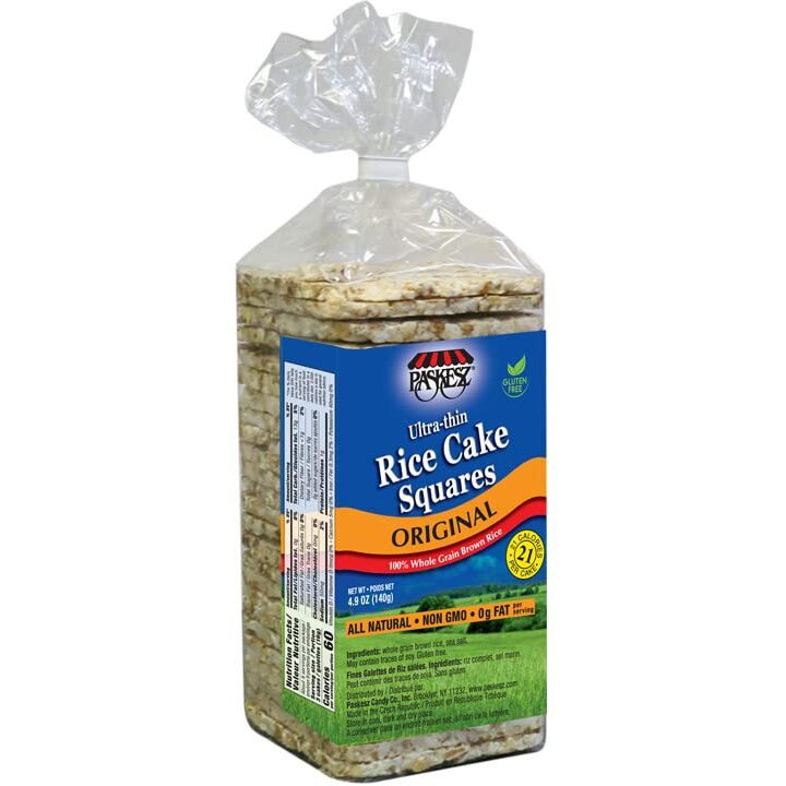 Only Kosher Candy Ultra Thin Rice Cakes Squares Original All Natural Whole Grain Brown Rice, Gluten Free Rice Cakes, Non Gmo, Fat Free (Pack Of 3)