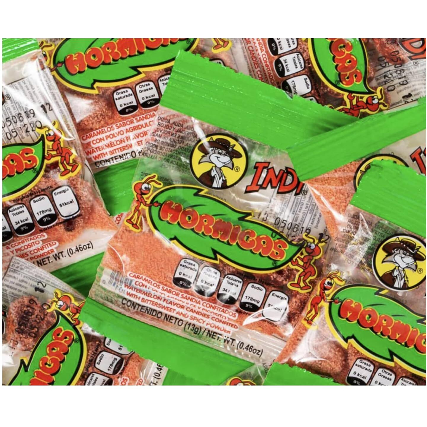 2 Packs - Hormigas Watermelon Flavor Mexican Candies Confited With Spicy Powder 24 Pcs