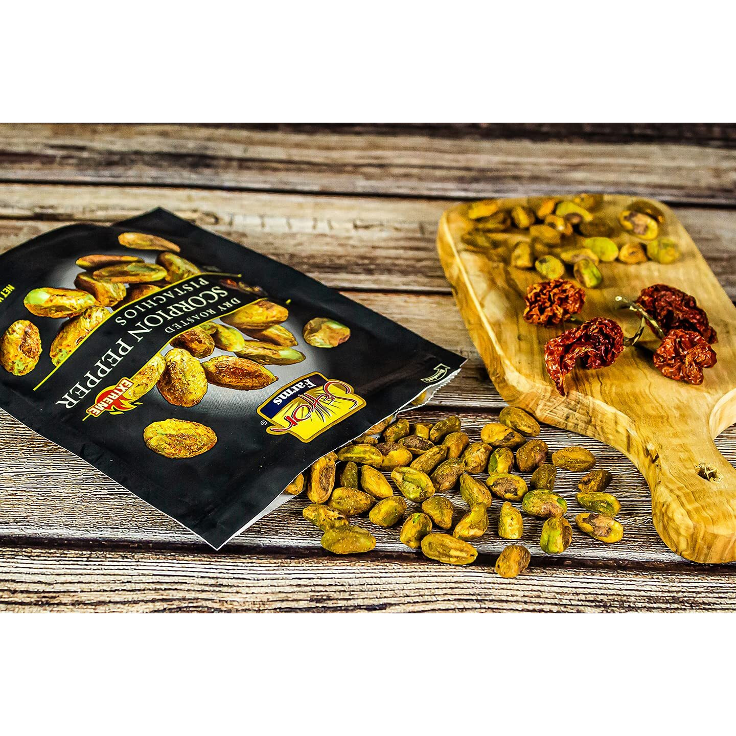 Setton Farms Pistachios, Scorpion Pepper Extreme Flavor Pistachios Value Bag, Naturally Seasoned, Dry Roasted No Shell Pistachios, Non-Gmo Project Verified, Gluten Free, Vegan, Kosher, 20 Oz