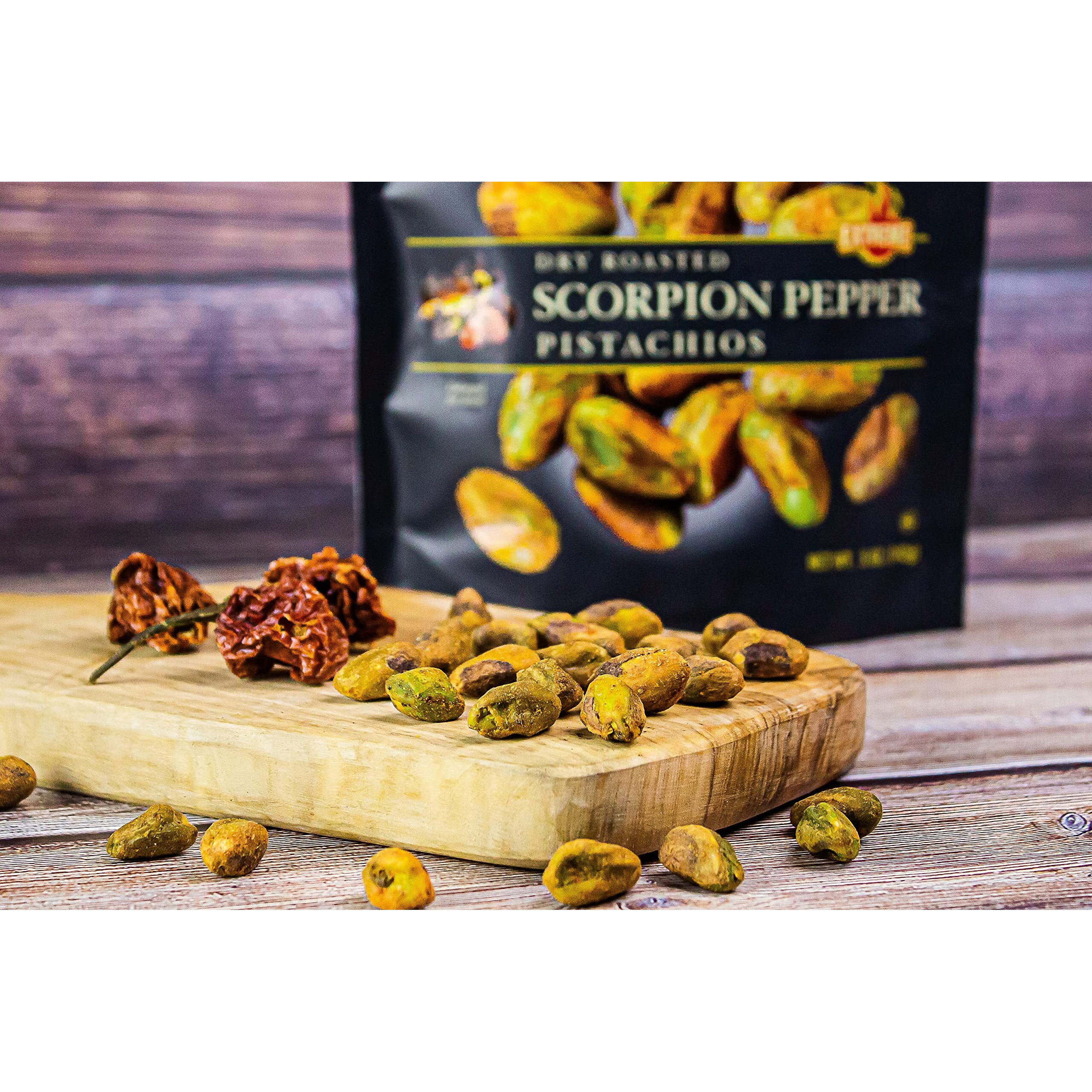 Setton Farms Pistachios, Scorpion Pepper Extreme Flavor Pistachios Value Bag, Naturally Seasoned, Dry Roasted No Shell Pistachios, Non-Gmo Project Verified, Gluten Free, Vegan, Kosher, 20 Oz