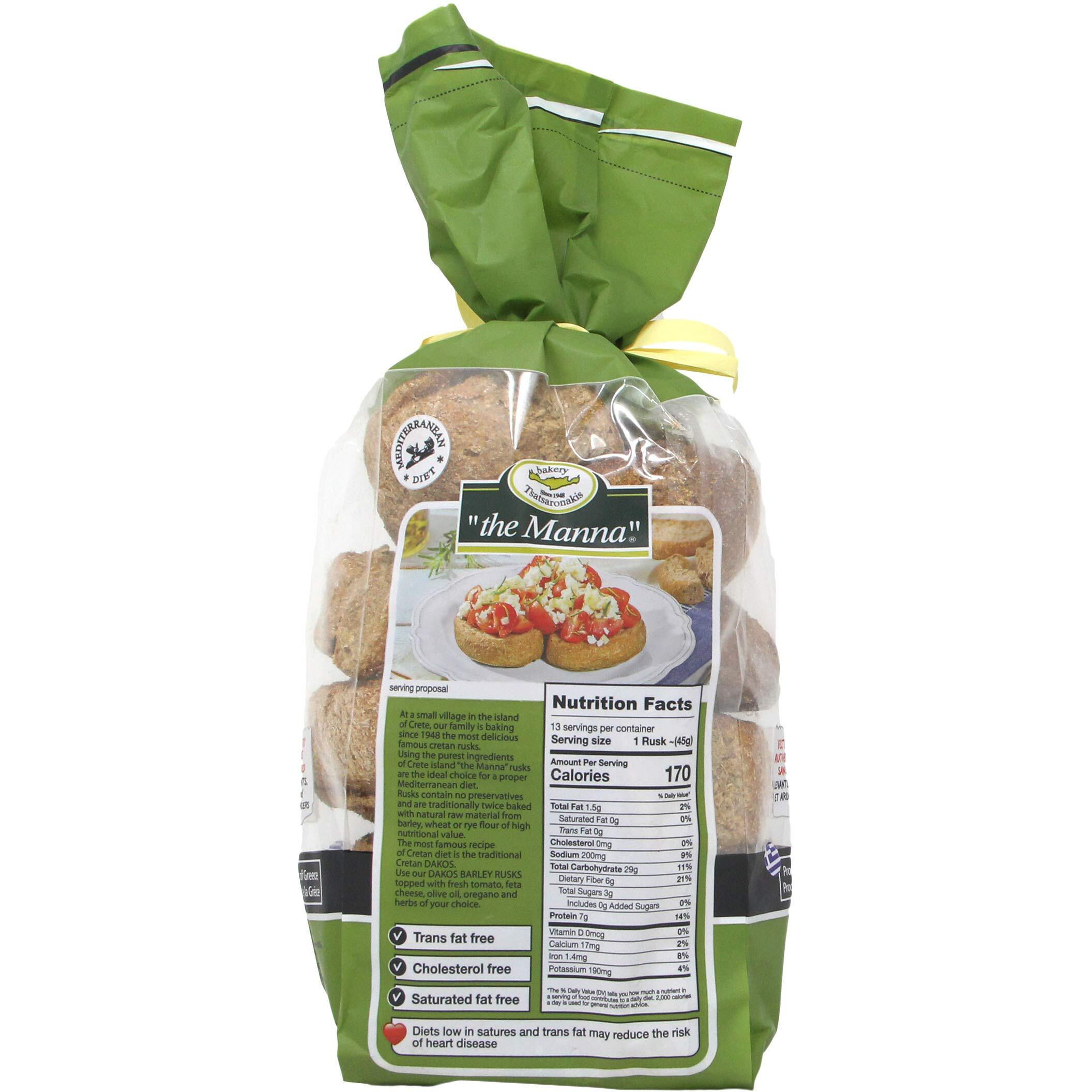 Tsatsaronakis The Manna Greek Barley Bread Big Cretan Rusk 600G