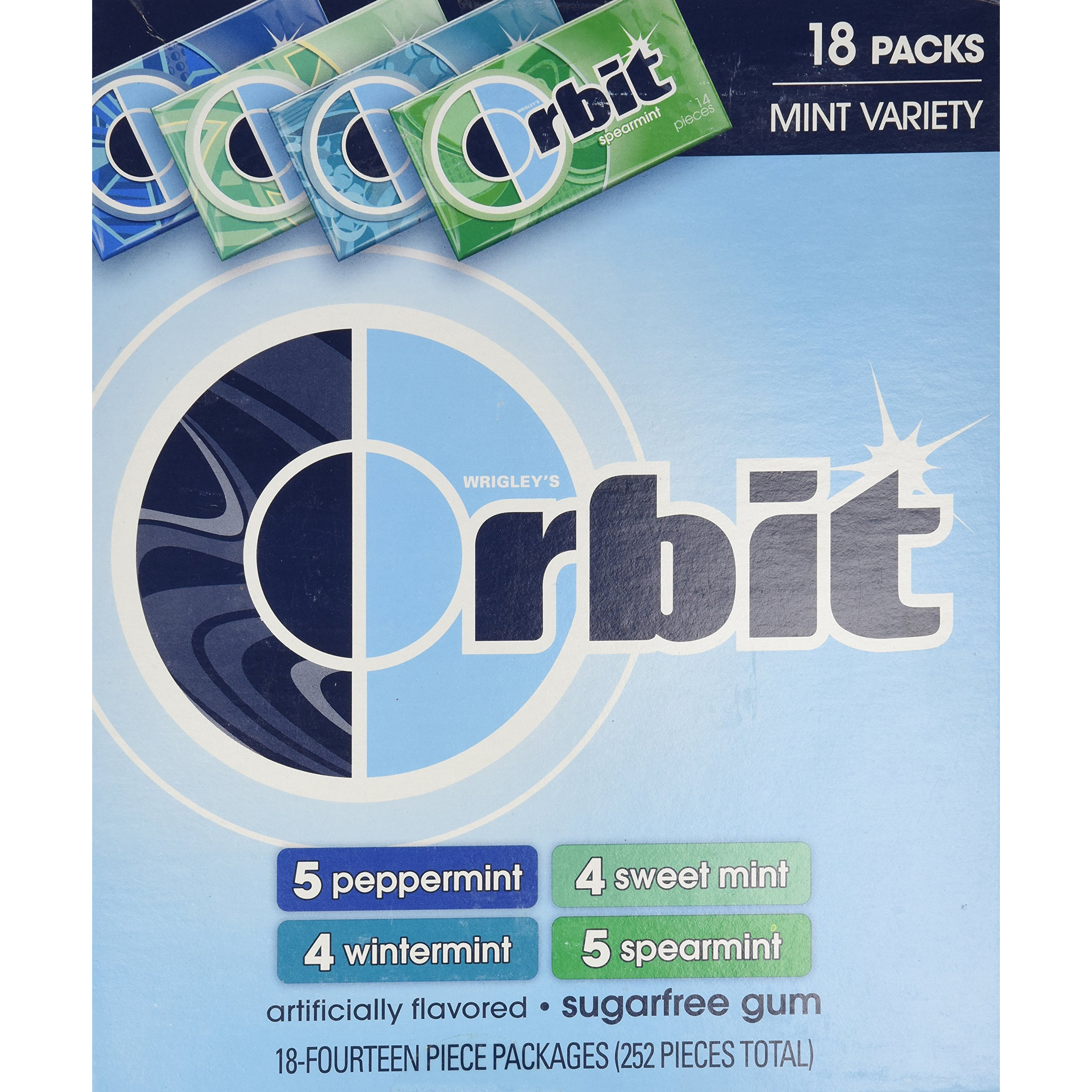 Orbit Sugar-Free Gum Mint Variety Pack, 18 Pk./14 Ct., 18Count
