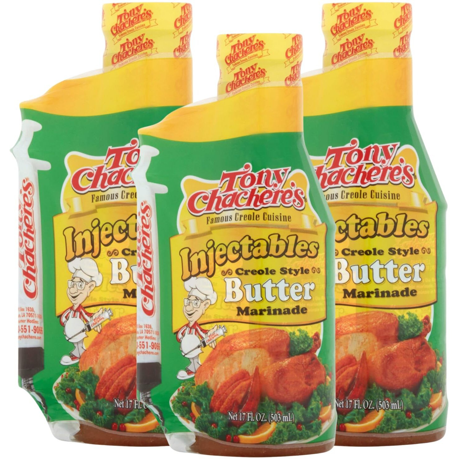 Tony Chachere's Butter With Injector, 17 Fl Oz (Pack Of 3)