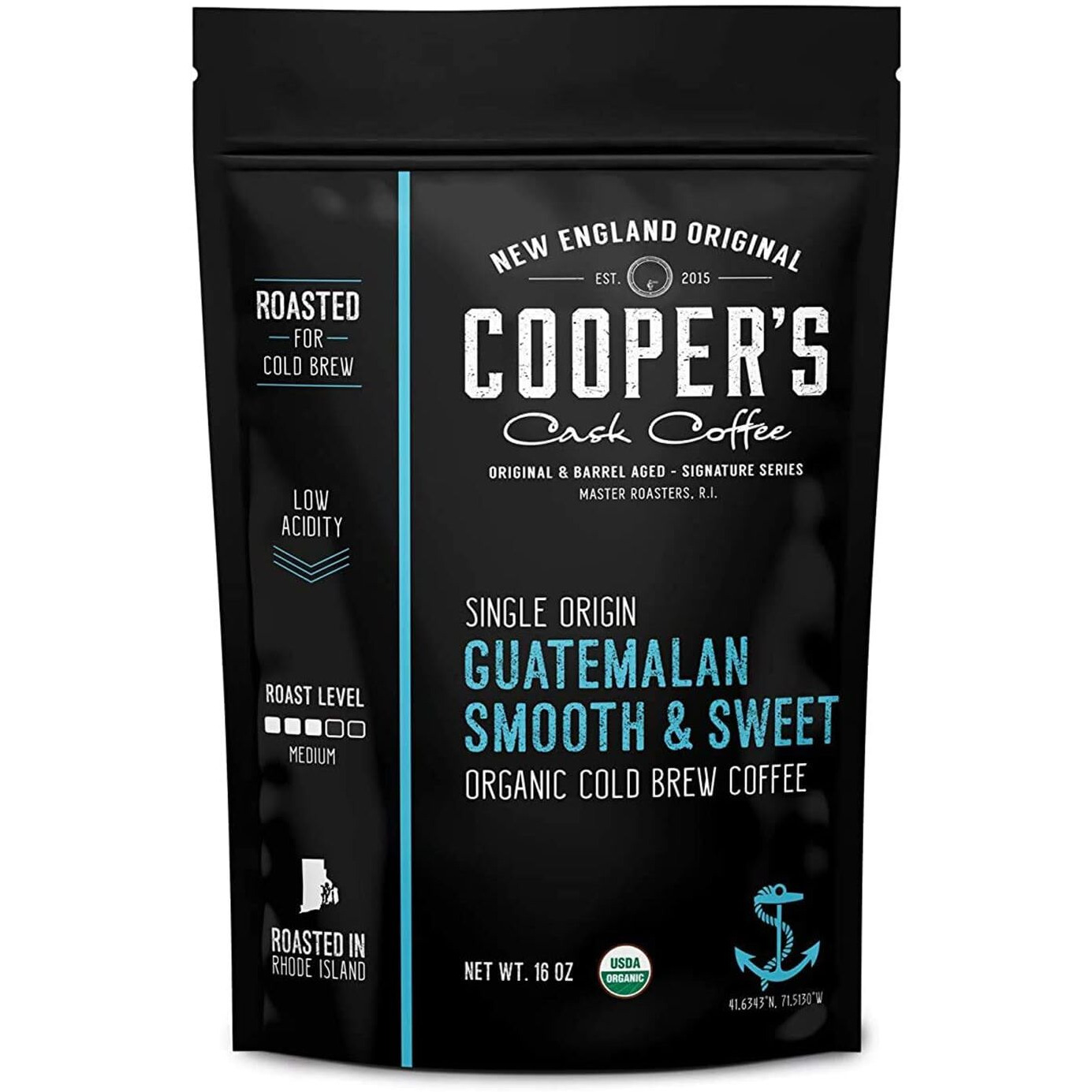 Guatemala Organic Cold Brew Coffee, Single Origin, Gourmet Beans, Tasting Notes Of Milk Chocolate, Creamy Caramel & A Hint Of Orange, Medium Roast Coarse Ground Beans, 16 Oz Coffee Bag