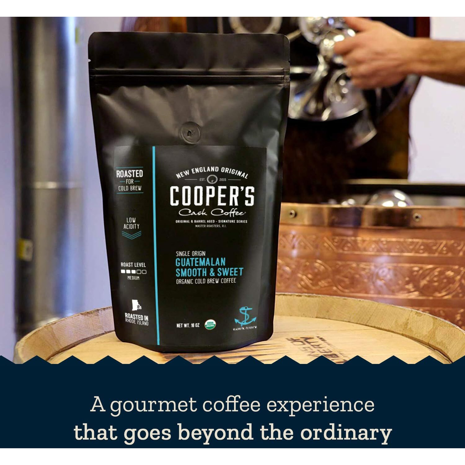 Guatemala Organic Cold Brew Coffee, Single Origin, Gourmet Beans, Tasting Notes Of Milk Chocolate, Creamy Caramel & A Hint Of Orange, Medium Roast Coarse Ground Beans, 16 Oz Coffee Bag