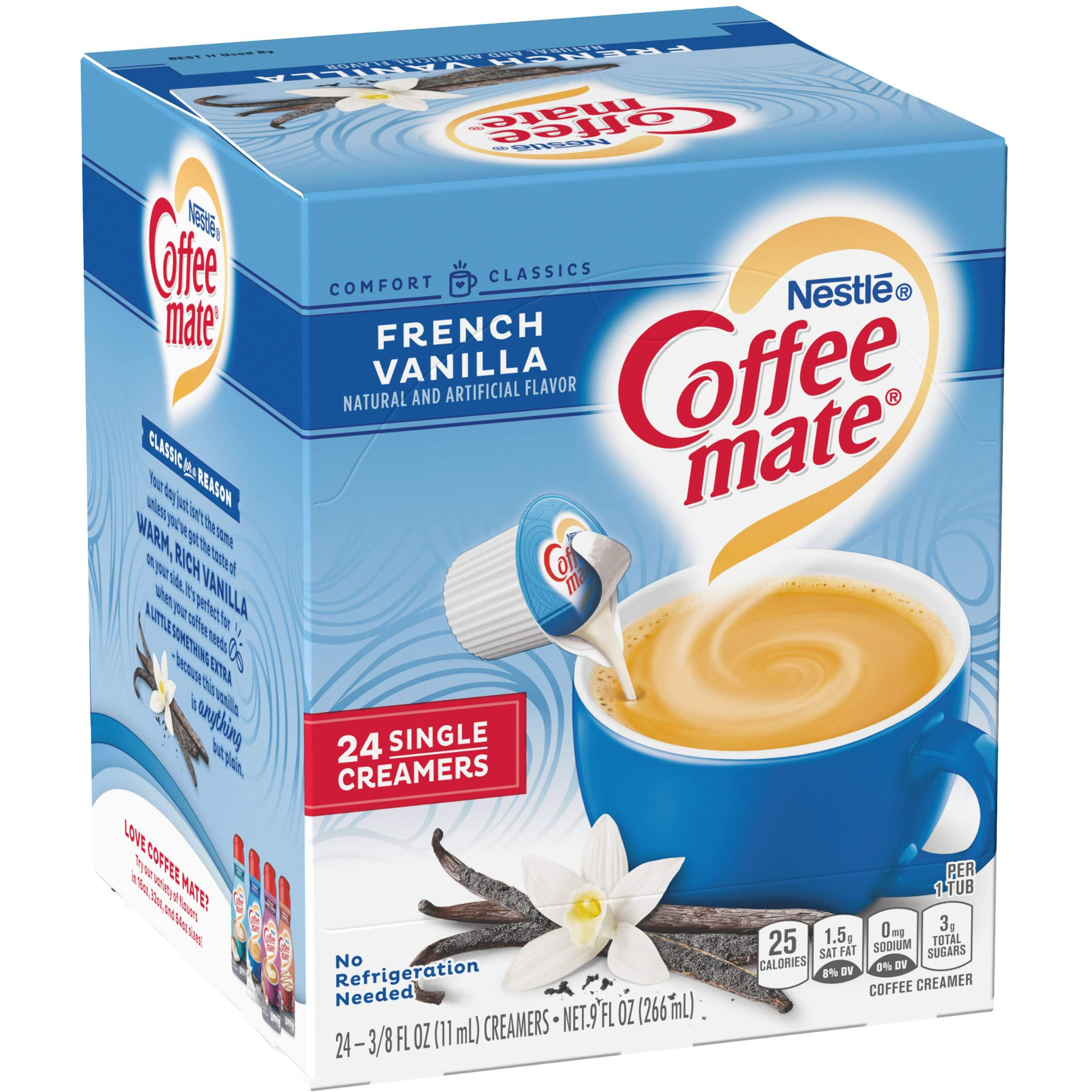 Nestle Coffee Mate Coffee Creamer Liquid Singles, French Vanilla, 24 Count (Pack Of 4)