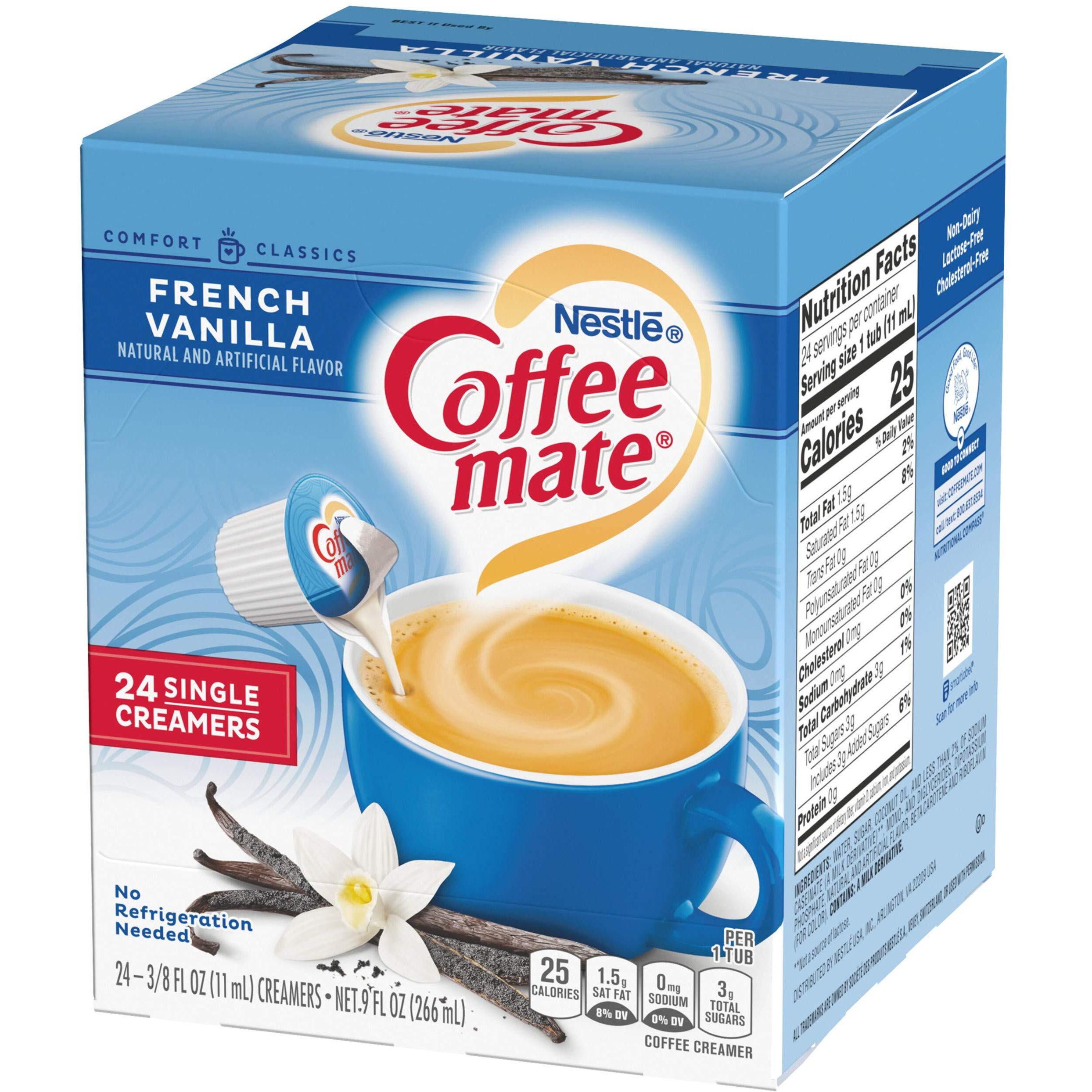 Nestle Coffee Mate Coffee Creamer Liquid Singles, French Vanilla, 24 Count (Pack Of 4)