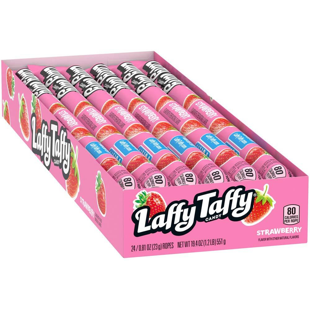 Laffy Taffy Rope Candy, Strawberry Flavor, 0.81 Ounce Ropes (Pack Of 24)
