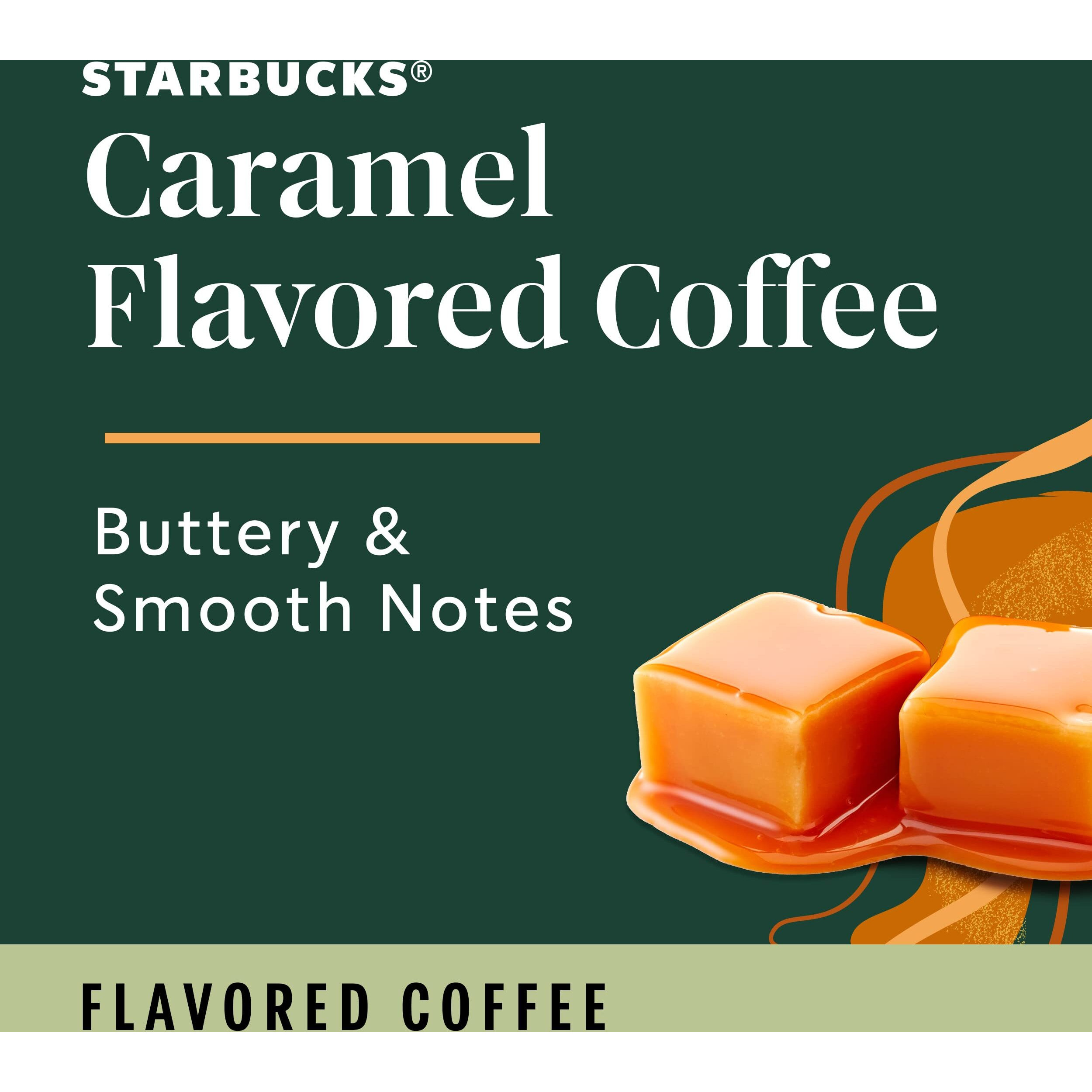 Starbucks Ground Coffee, Caramel Flavored Coffee, Naturally Flavored, 100% Arabica, 6 Bags (11 Oz Each)