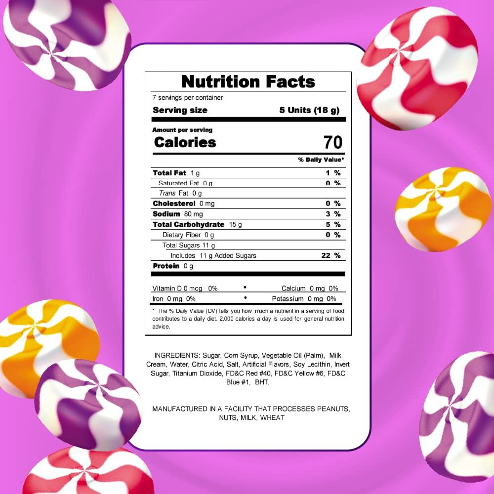 Colombina Fussione Creamy Delight Hard Candies, Strawberry, Blackberry, And Peach Flavored, Individually Wrapped, 4.5Oz (Pack Of 3)