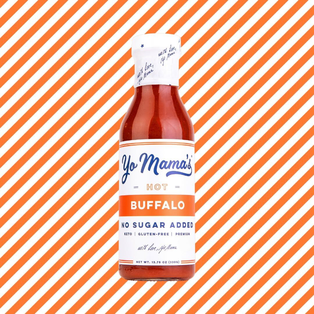 Yo Mamas Foods Keto Hot Buffalo Dipping, Marinade & Wing Sauce - Pack Of (3) - Low-Zero Carb, No Sugar Added, Whole30, Paleo, Gluten And Soy Free, And Low Calorie