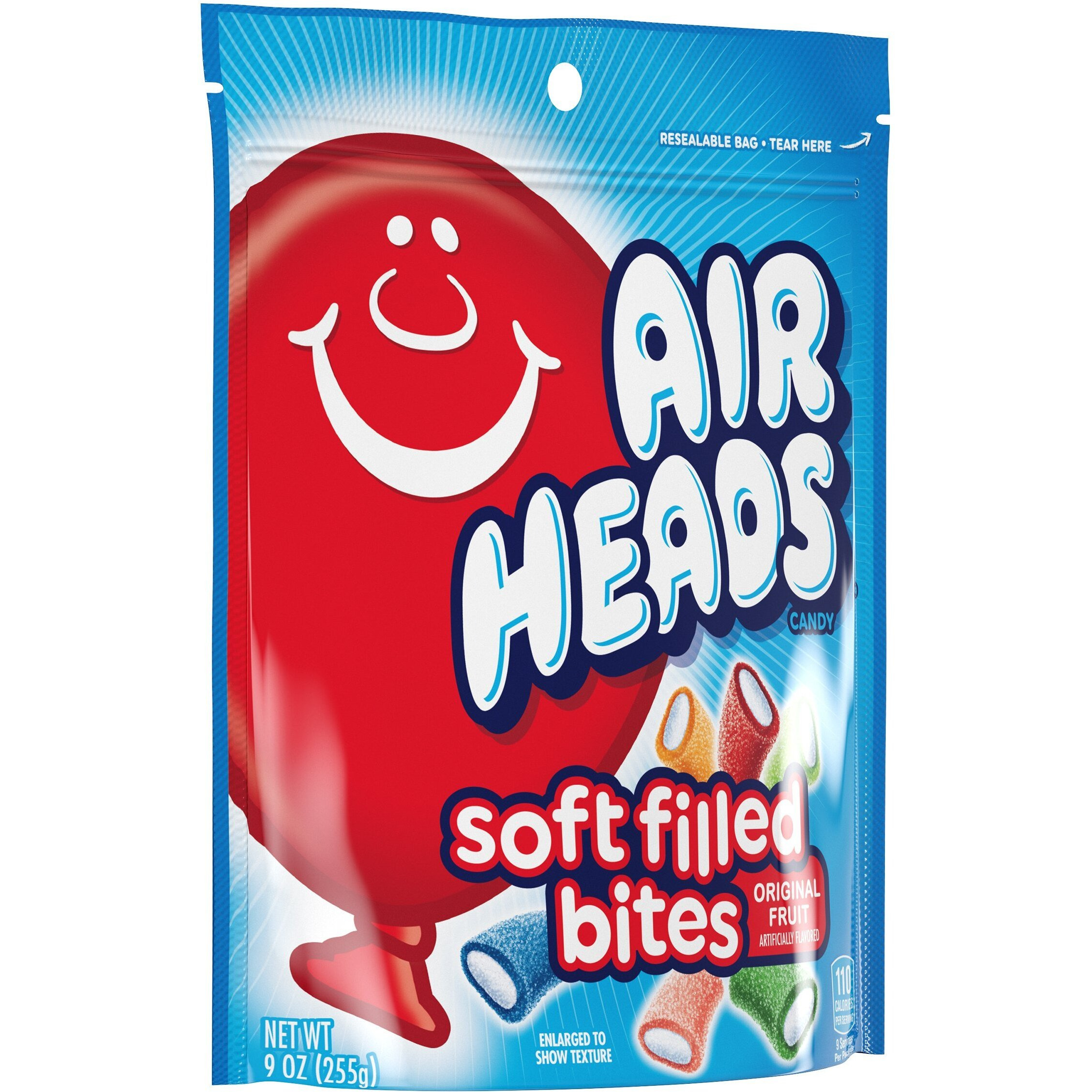 Airheads Soft Filled Bites, Halloween Trick Or Treat Candy, Assorted Fruit Flavors, Individually Wrapped Bulk Candy For Adults & Kids, Stand Up Bag, Party, Pantry, 9 Oz Bag (Box Of 12 Bags)
