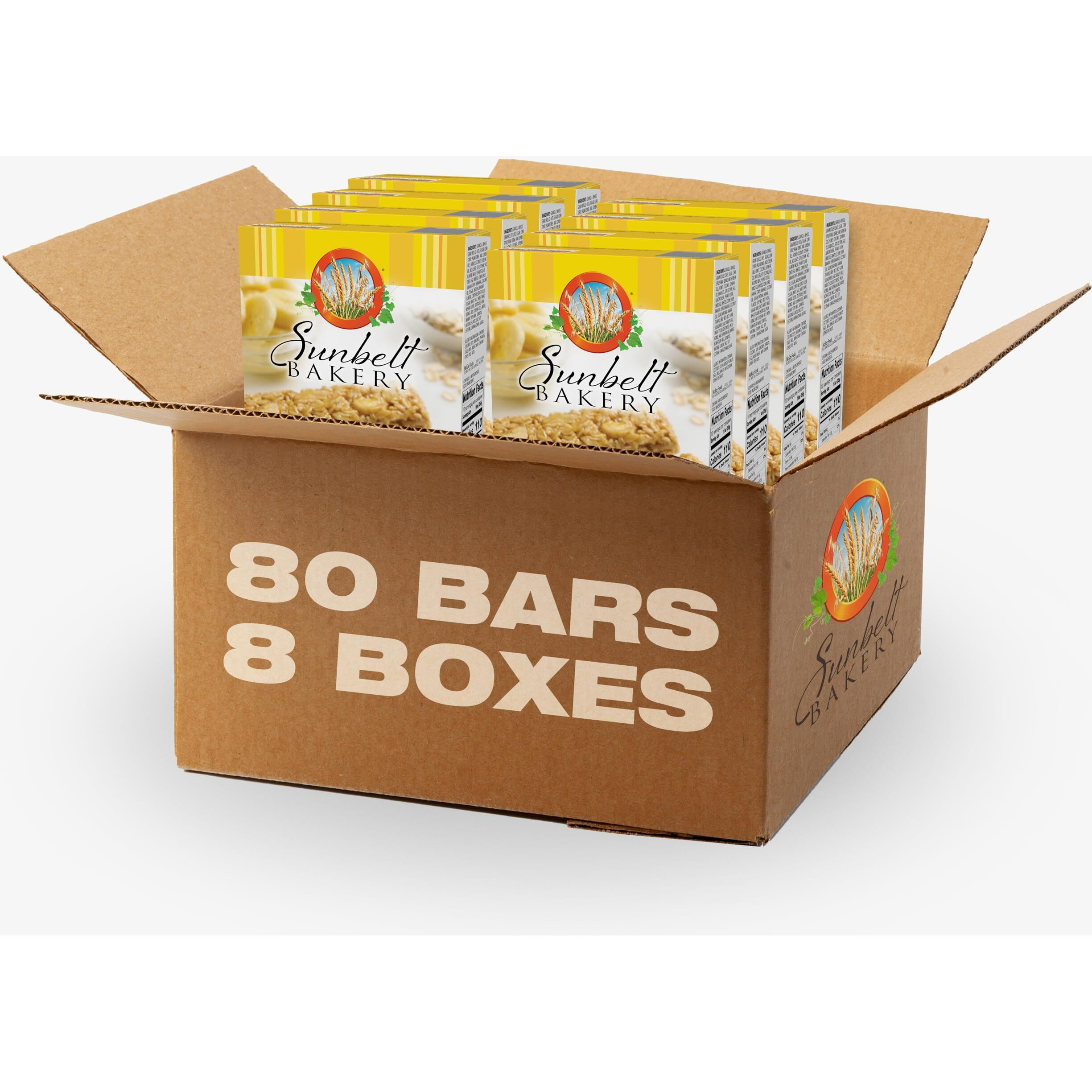 Sunbelt Bakery Banana Oat Chewy Granola Bars, 80-0.9 Oz Bars (8 Boxes)