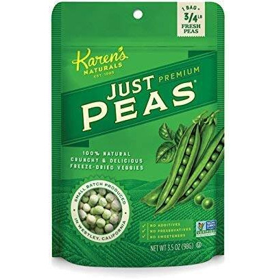 Karen's Naturals Just Peas, 3.5 Ounce Pouch (Packaging May Vary) All Natural Freeze-Dried Fruits & Vegetables, No Additives Or Preservatives, Non-Gmo