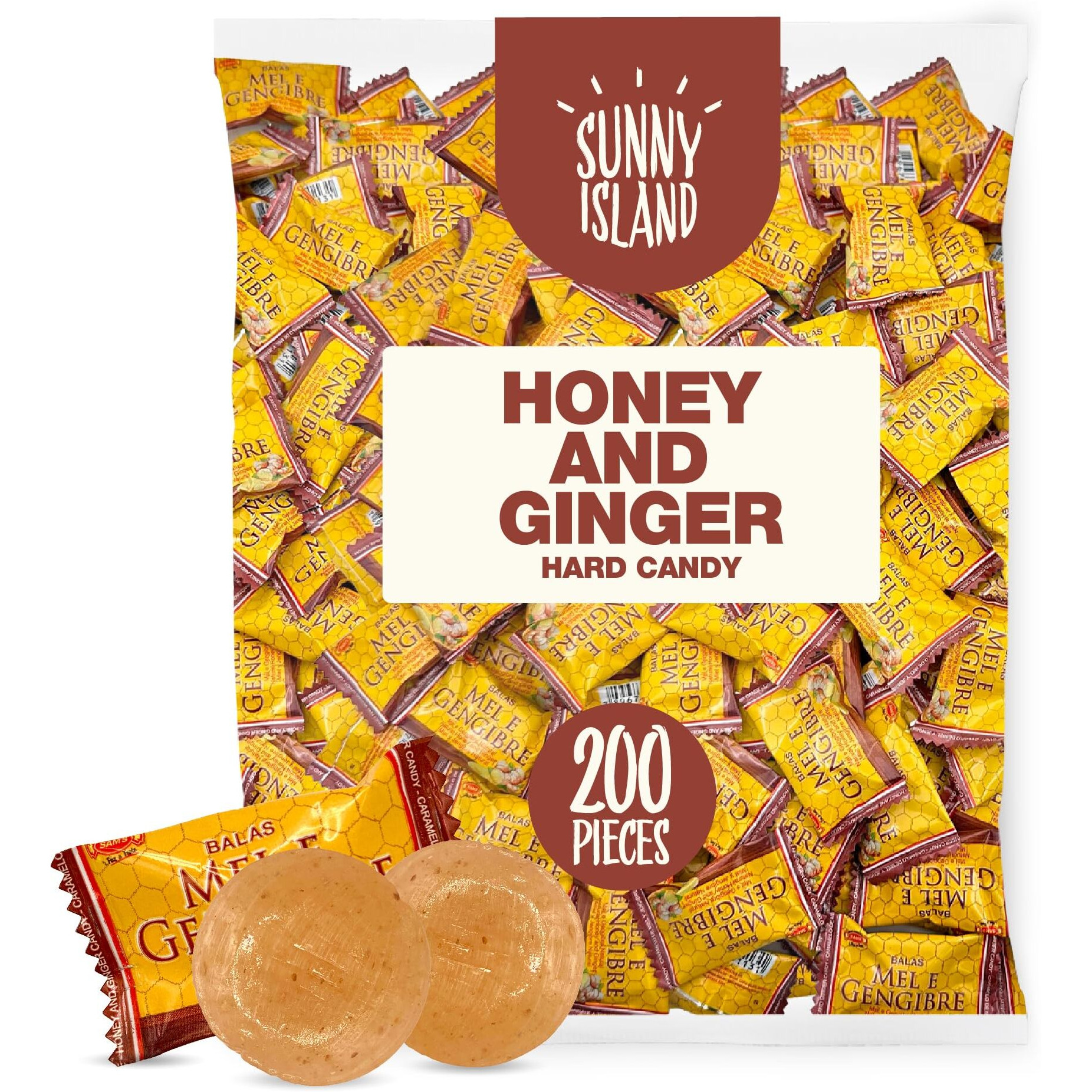 Honey And Ginger Hard Candy, Individually Wrapped, 2-Pound Bag (About 200 Pieces)