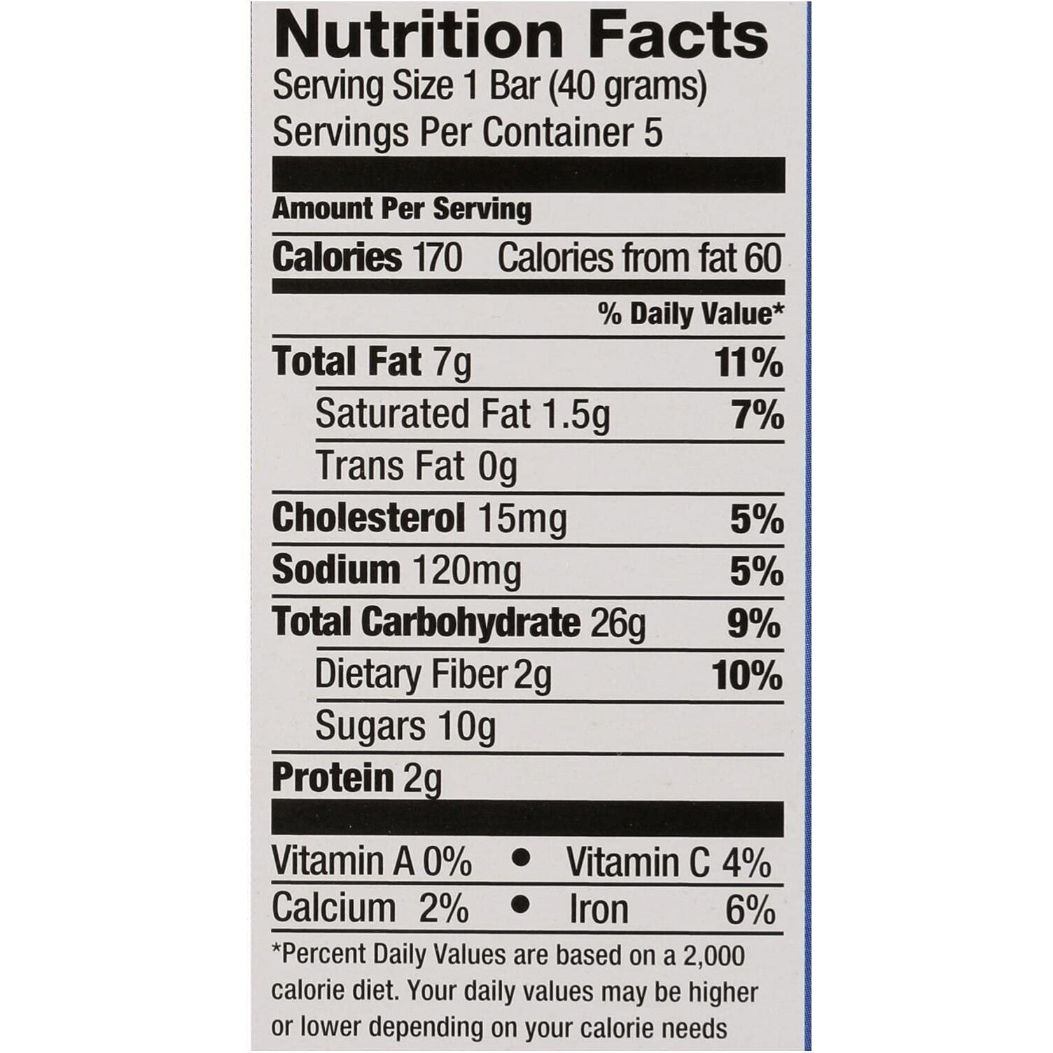 Pamelas Products Oat Blueberry Lemon Bar - 5 Count (Pack Of 6)