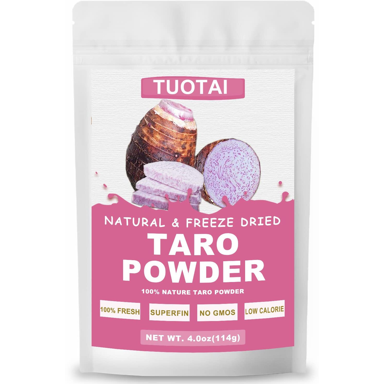 Freeze Taro Powder, 4 Ounces, Taro Powder For Smoothie, Drinks And Baking Food