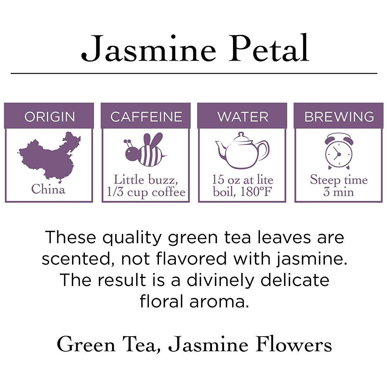Two Leaves And A Bud Jasmine Green Tea Bags, 100 Count (Pack Of 1) Whole Leaf Green Tea In Pyramid Sachet Bags, Compostable Sachets, Delicious Hot Or Iced With Milk Or Sugar Or Honey Or Plain
