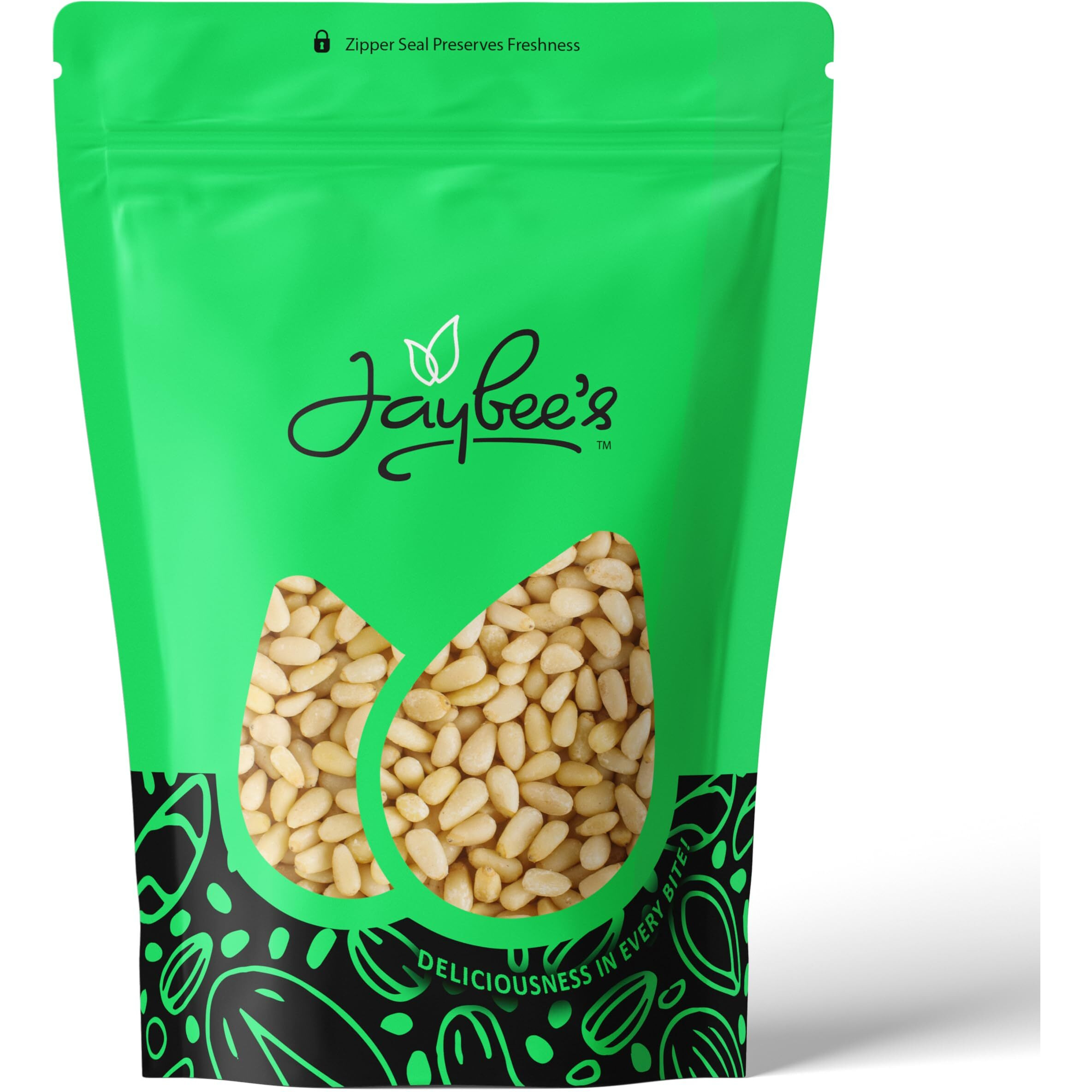 Pine Nuts Raw 2 Pounds | Whole & Natural Unsalted Pignolias | Healthy Protein Snack And Versatile For Cooking, Baking, Salads, Pesto Sauce |Vegan, Keto, Paleo Friendly, Gluten Free, Compare To Organic Pine Nut | Jaybee's