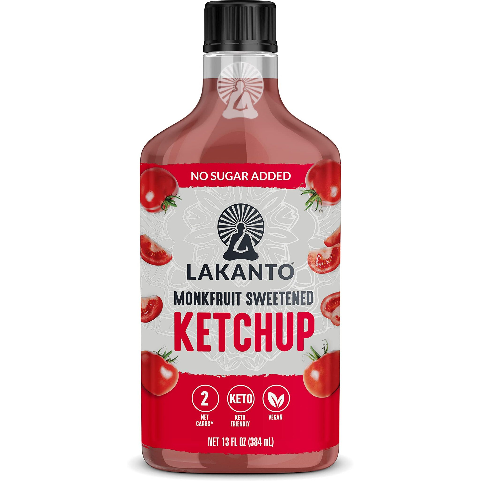 Lakanto Sugar Free Ketchup - Sweetened With Monk Fruit Sweetener, Perfect For Burgers, French Fries, Keto, Paleo, & Vegan Friendly, Gluten Free, Low Carb Condiment (13 Fl Oz)