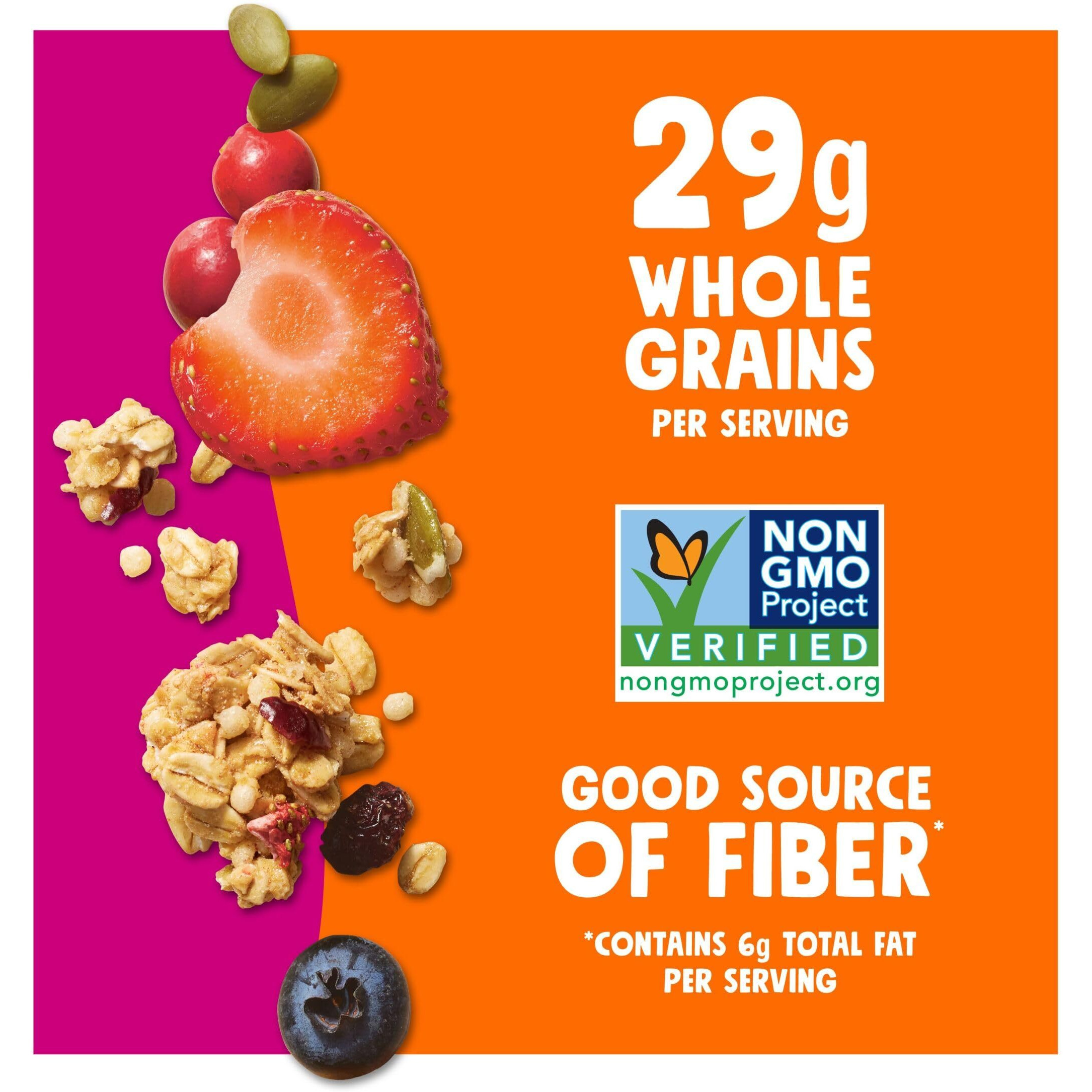 Bear Naked Granola Cereal, Whole Grain Granola, Breakfast Snacks, Mega Pack, Triple Berry Crunch (3 Bags)