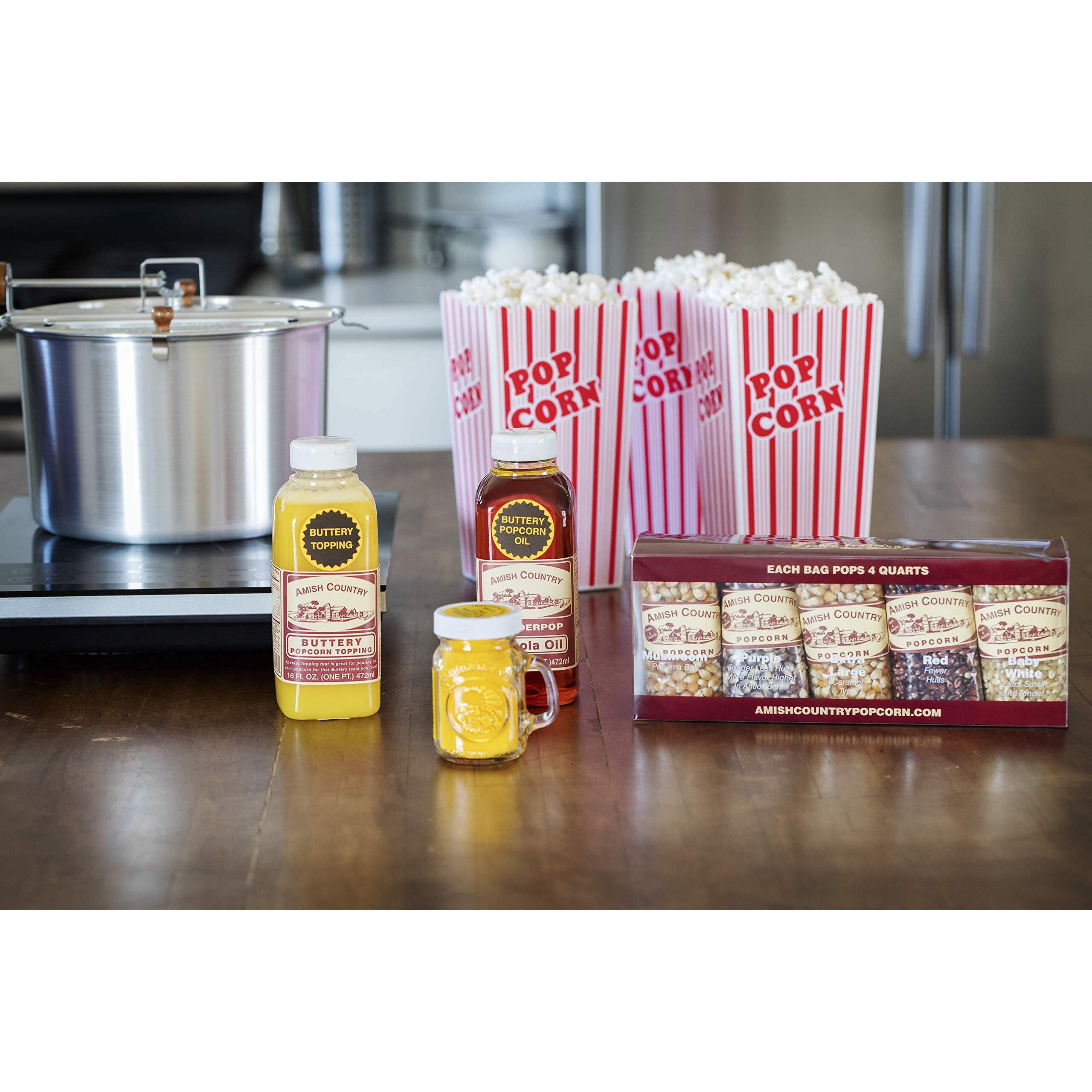 Amish Country Popcorn | 6 Quart Whirley Pop Stovetop Popcorn Gift Set | Old Fashioned, Non-Gmo And Gluten Free