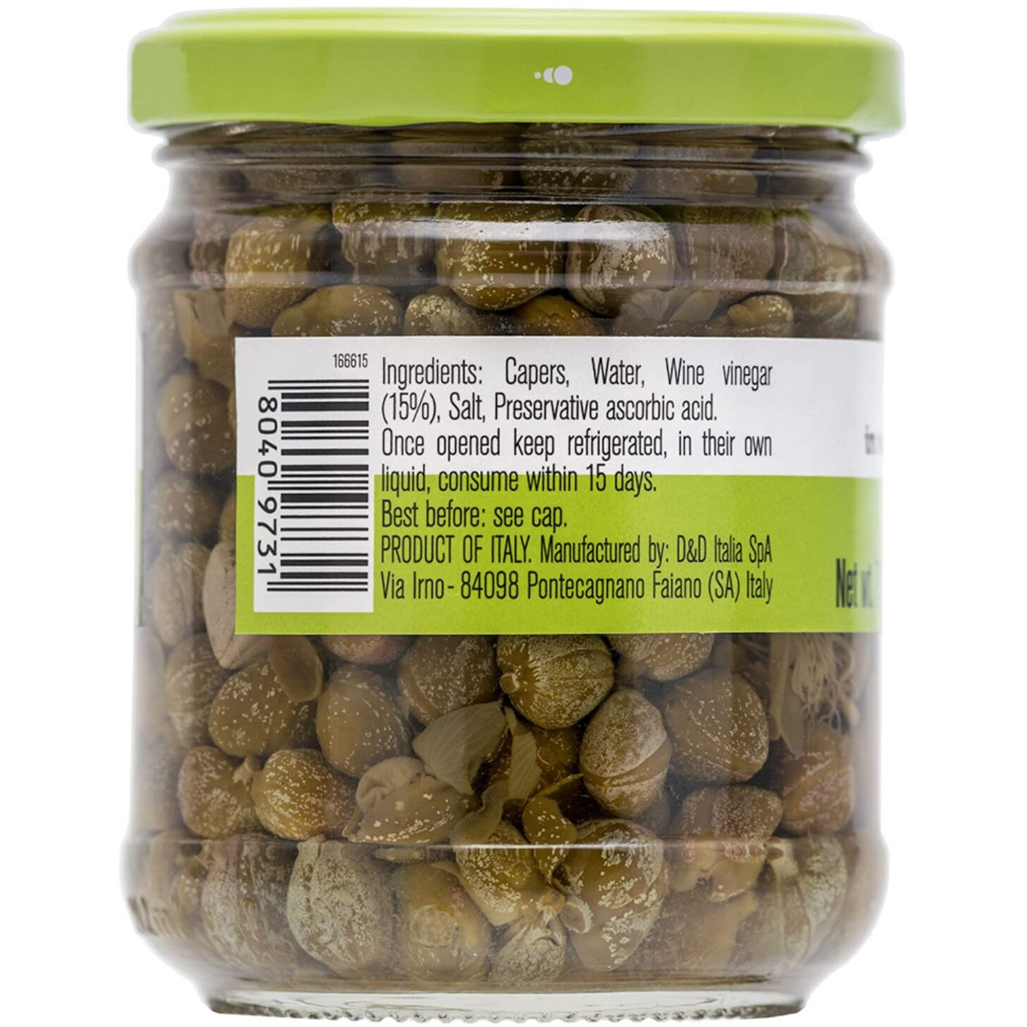 Capers, 9, Premium Quality Italian Capers In Brine, Jar, 7.1 Oz (200G), Product Of Italy, Fratelli D'Amico