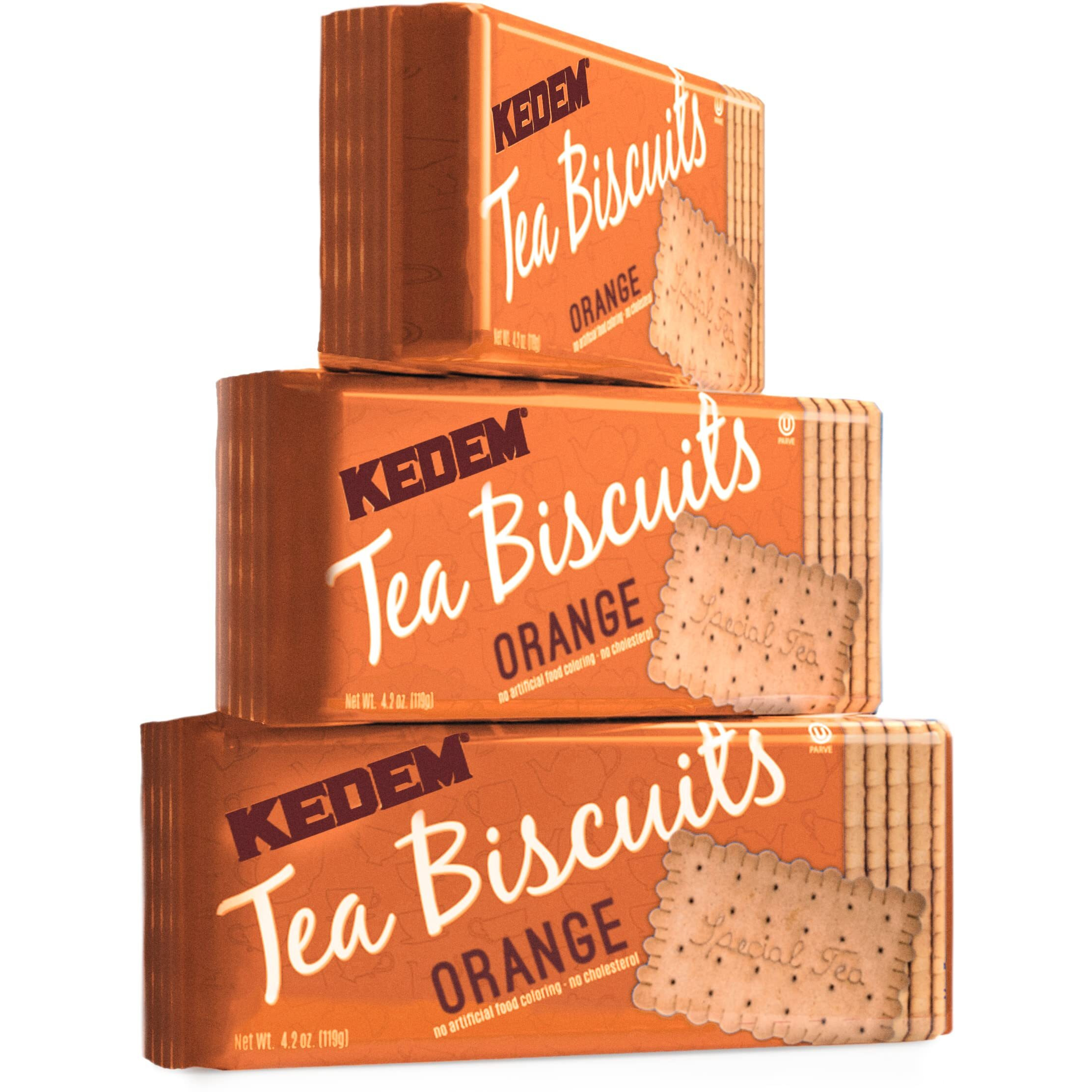 Kedem, Orange Tea Biscuits, 4.2Oz Bag (3 Pack) | Thin & Crisp Tea Biscuits, Great Dunking Cookie